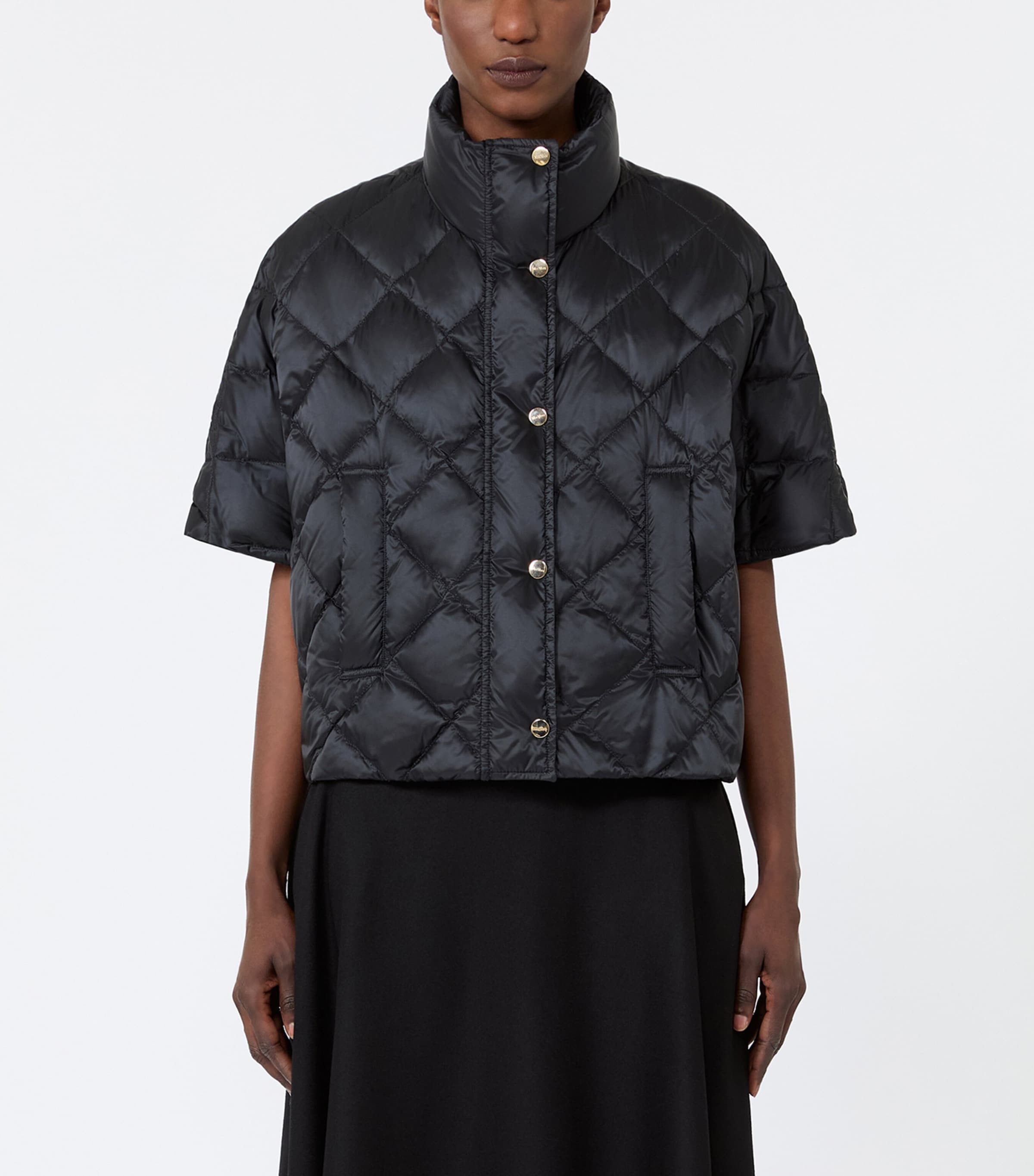 Max Mara Womens Padded Quilted Cape Black Image 3