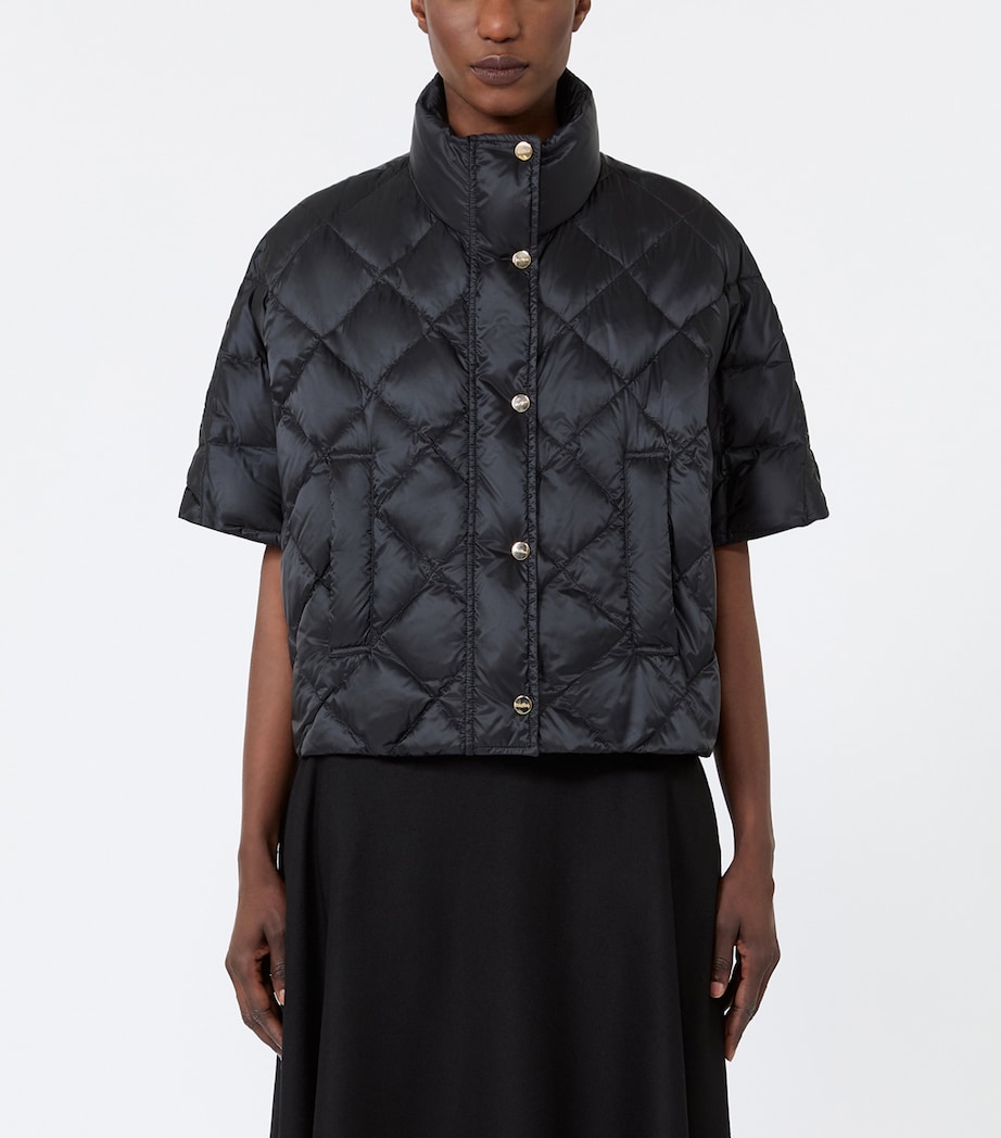 Max Mara Womens Padded Quilted Cape Black Image 3