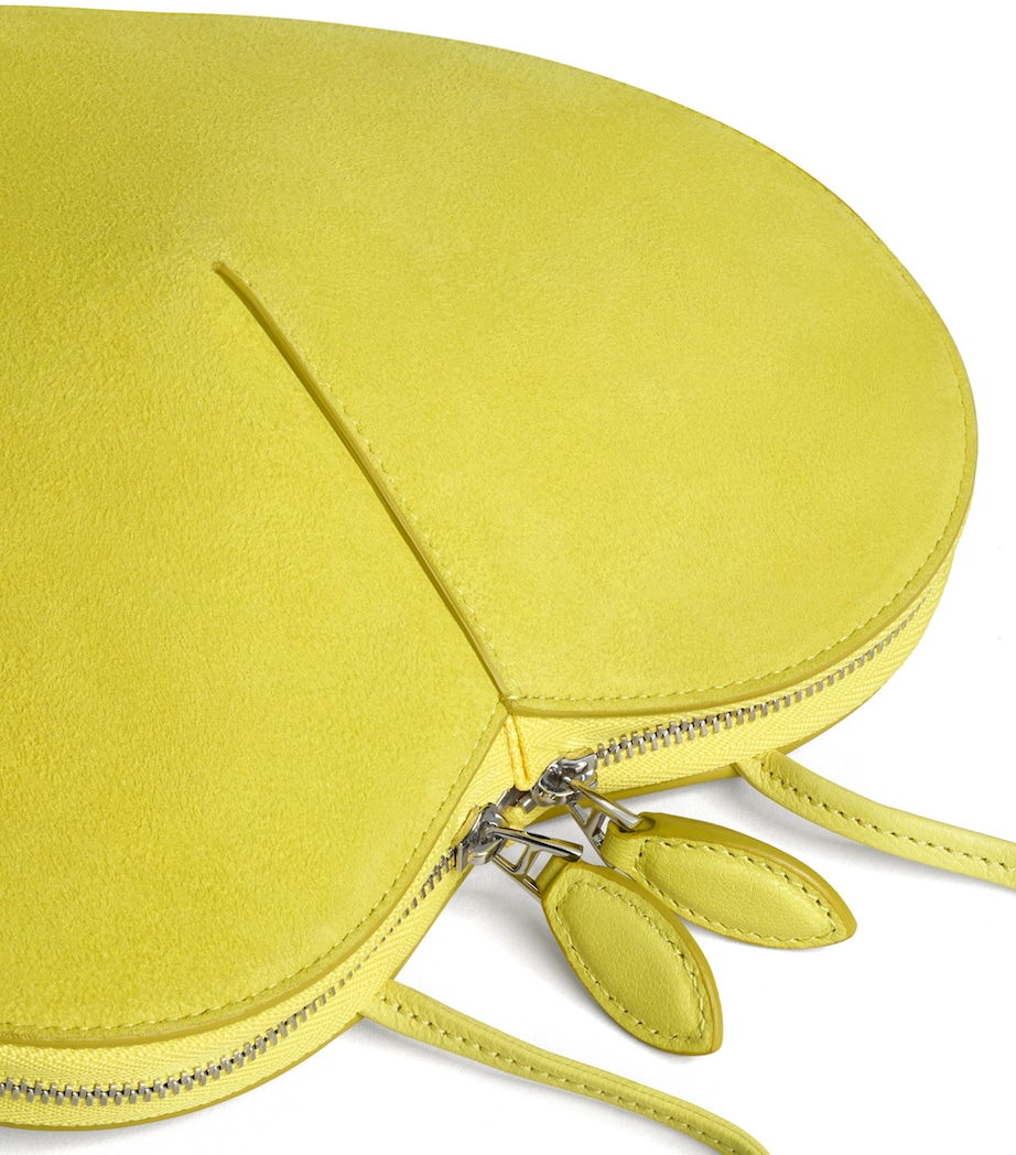 Alaïa Suede Le Coeur Shoulder Bag Lemon Yellow Image 3