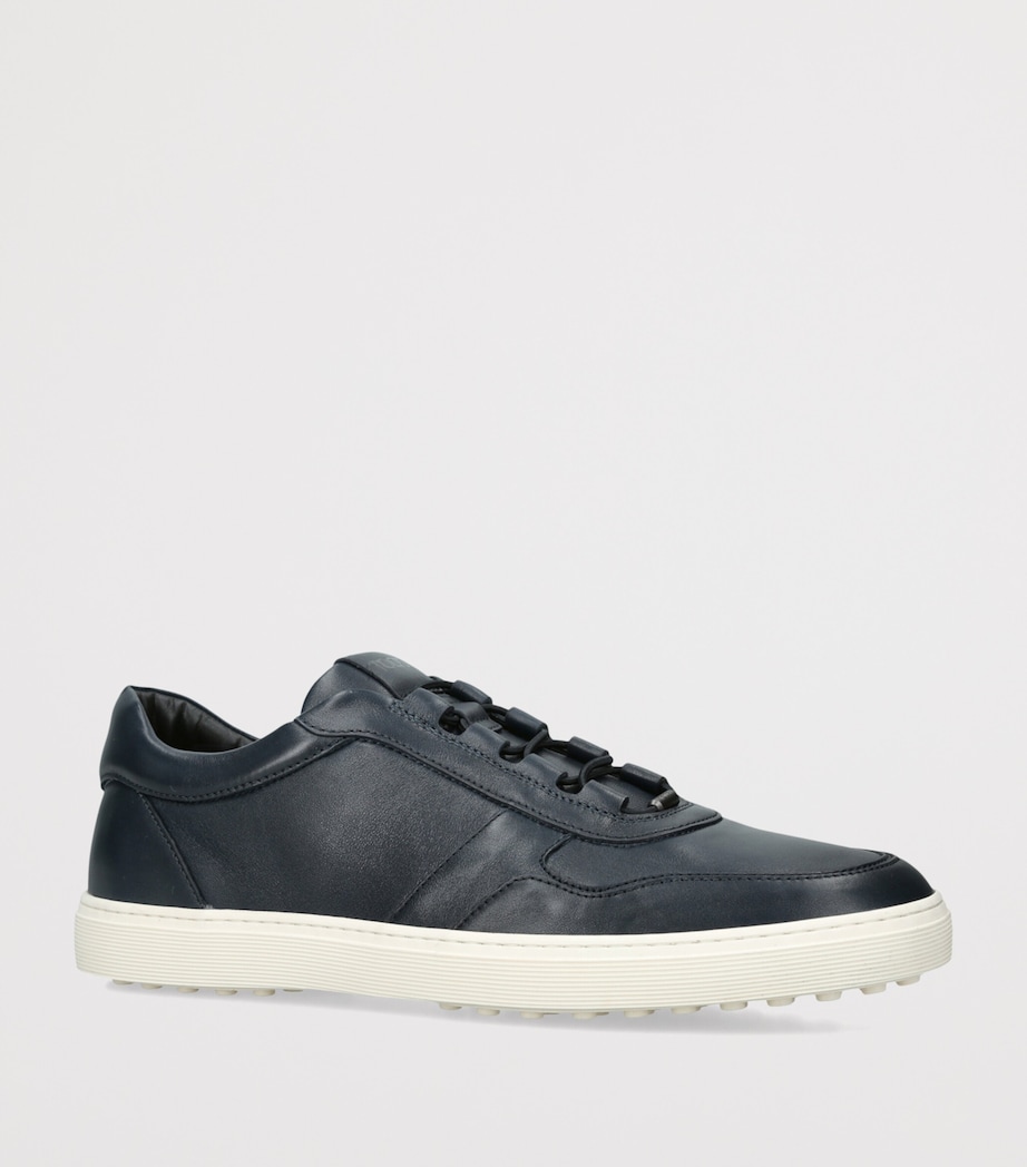 Tod's Leather Elastic Cassetta Sneakers Navy Image 2