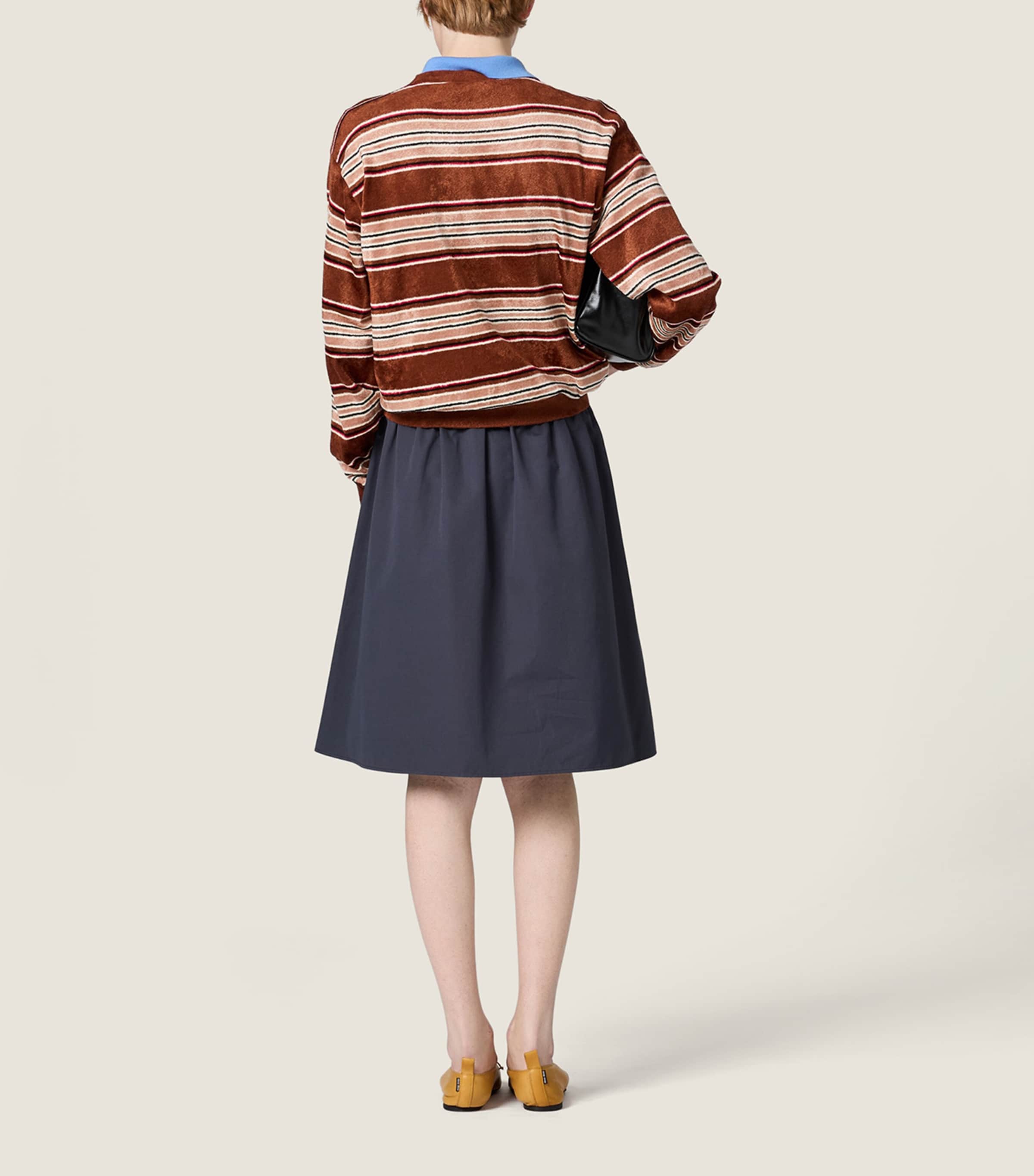 Miu Miu Womens Cotton Poplin Midi Skirt Image 3
