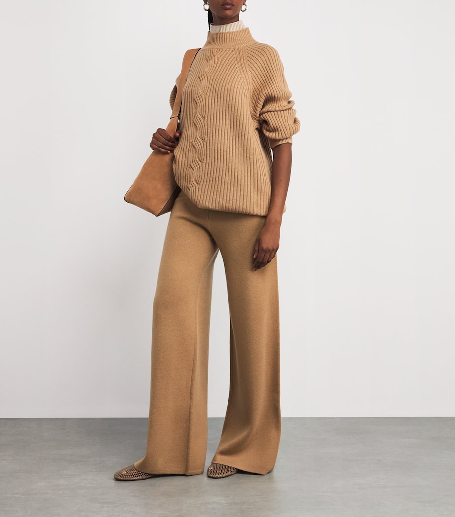 Wool-Cashmere Wide-Leg Trousers CAMEL Image 2