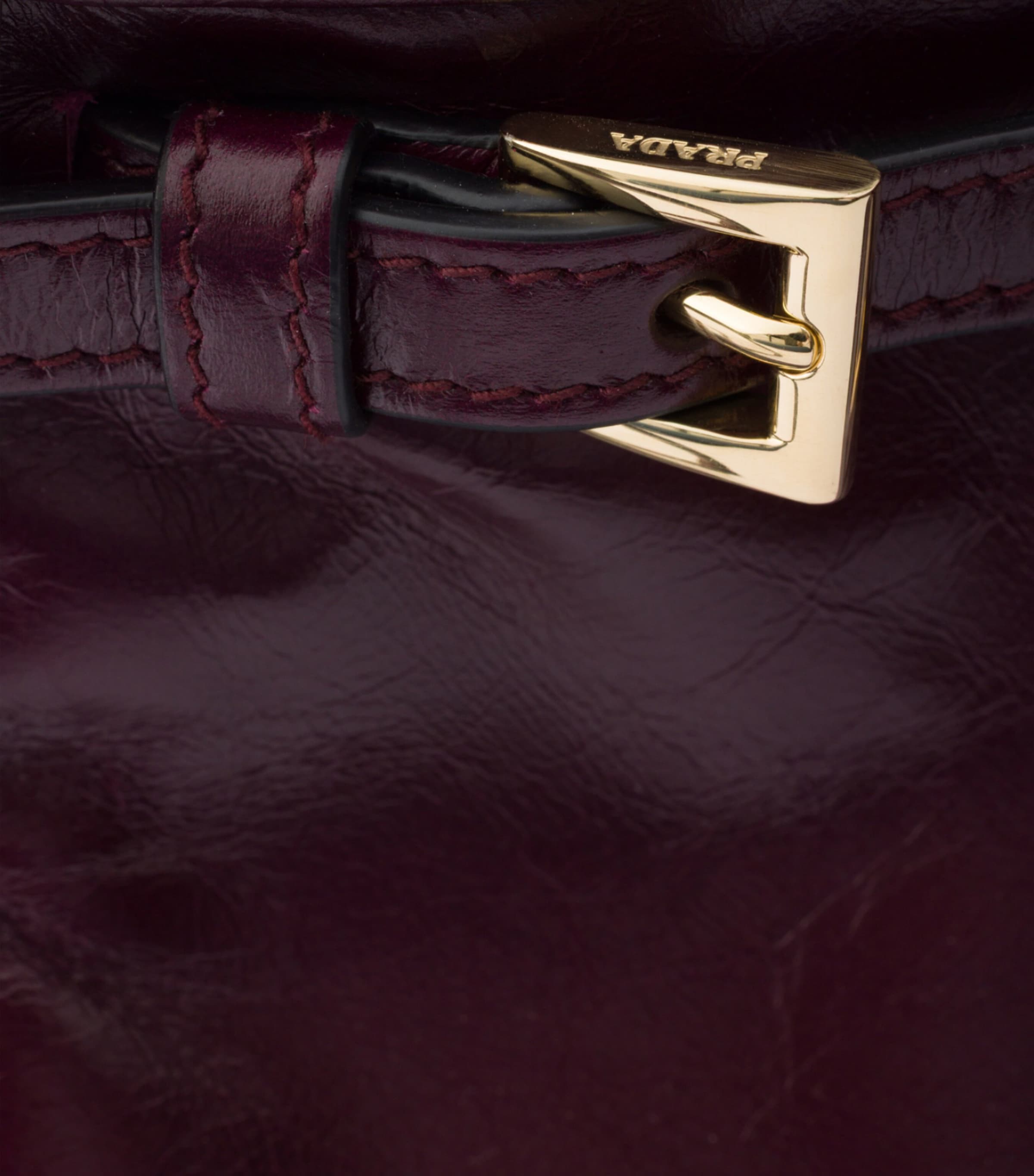 Prada Mini Leather Bonnie Shoulder Bag Burgundy Image 5