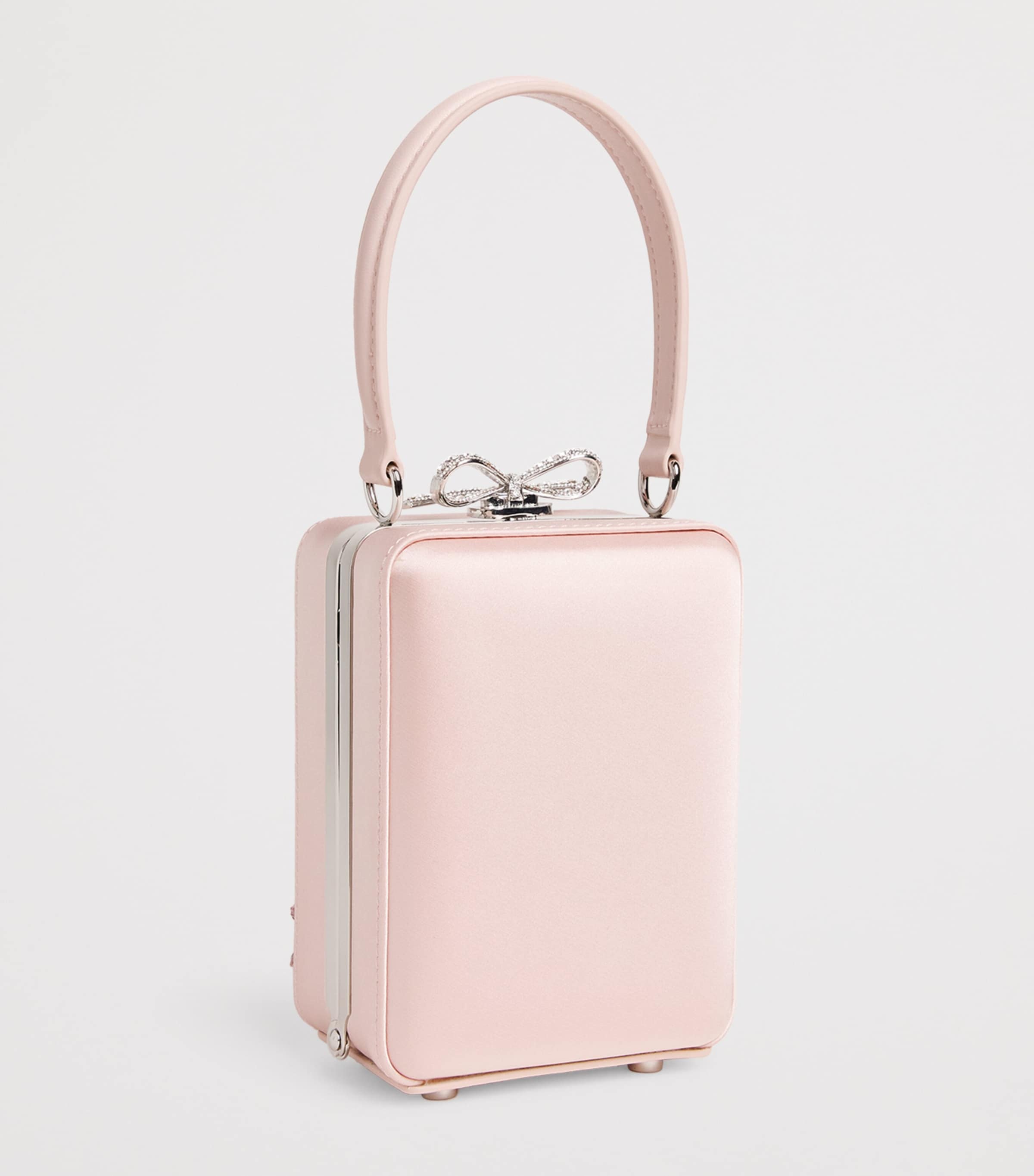 Mini Satin Crystal-Embellished Top-Handle Bag PINK Image 3