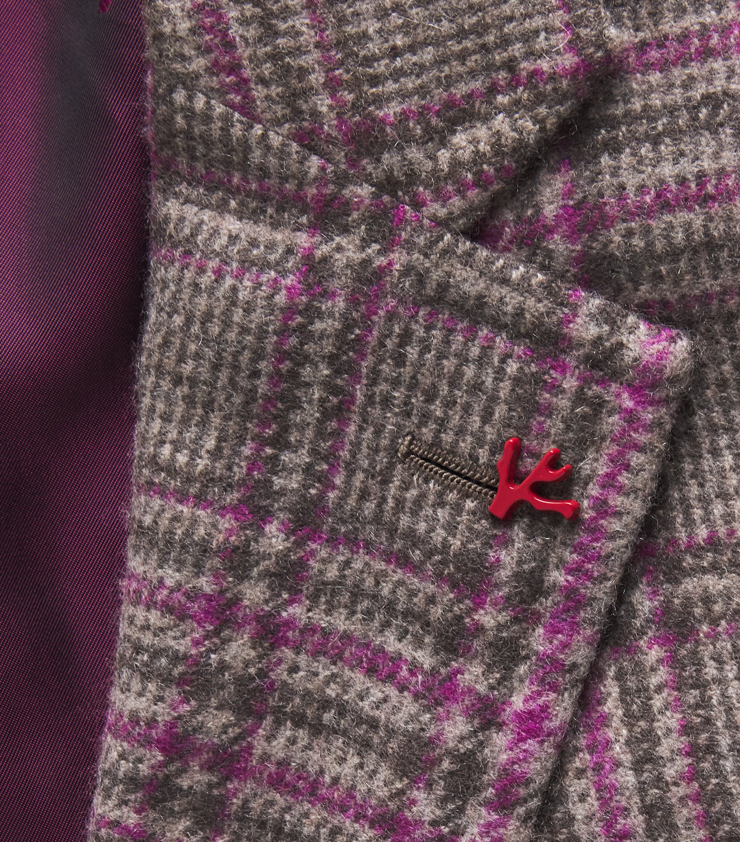 Isaia Mens Cashmere Check Capri Blazer Image 6