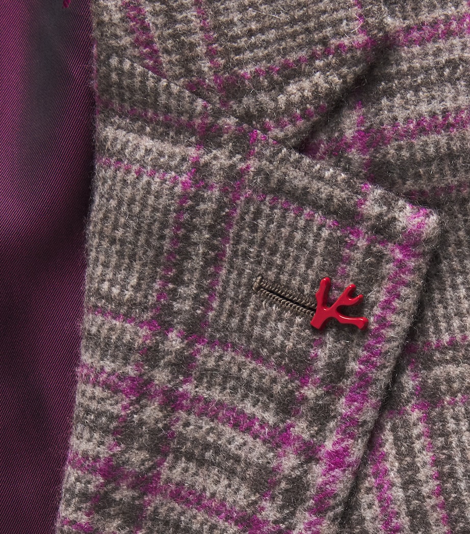 Isaia Mens Cashmere Check Capri Blazer Image 6