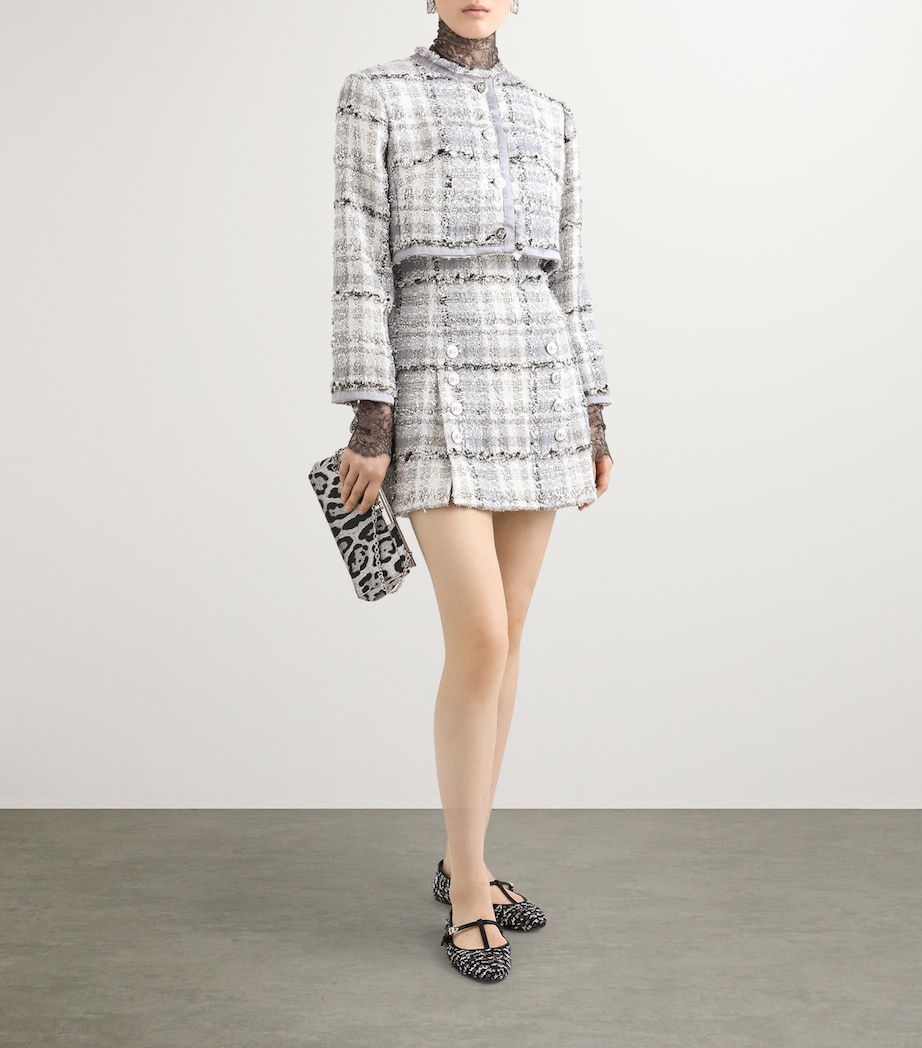 Tweed Cropped Raschel Jacket S8100-CHECK-TARTAN Image 2