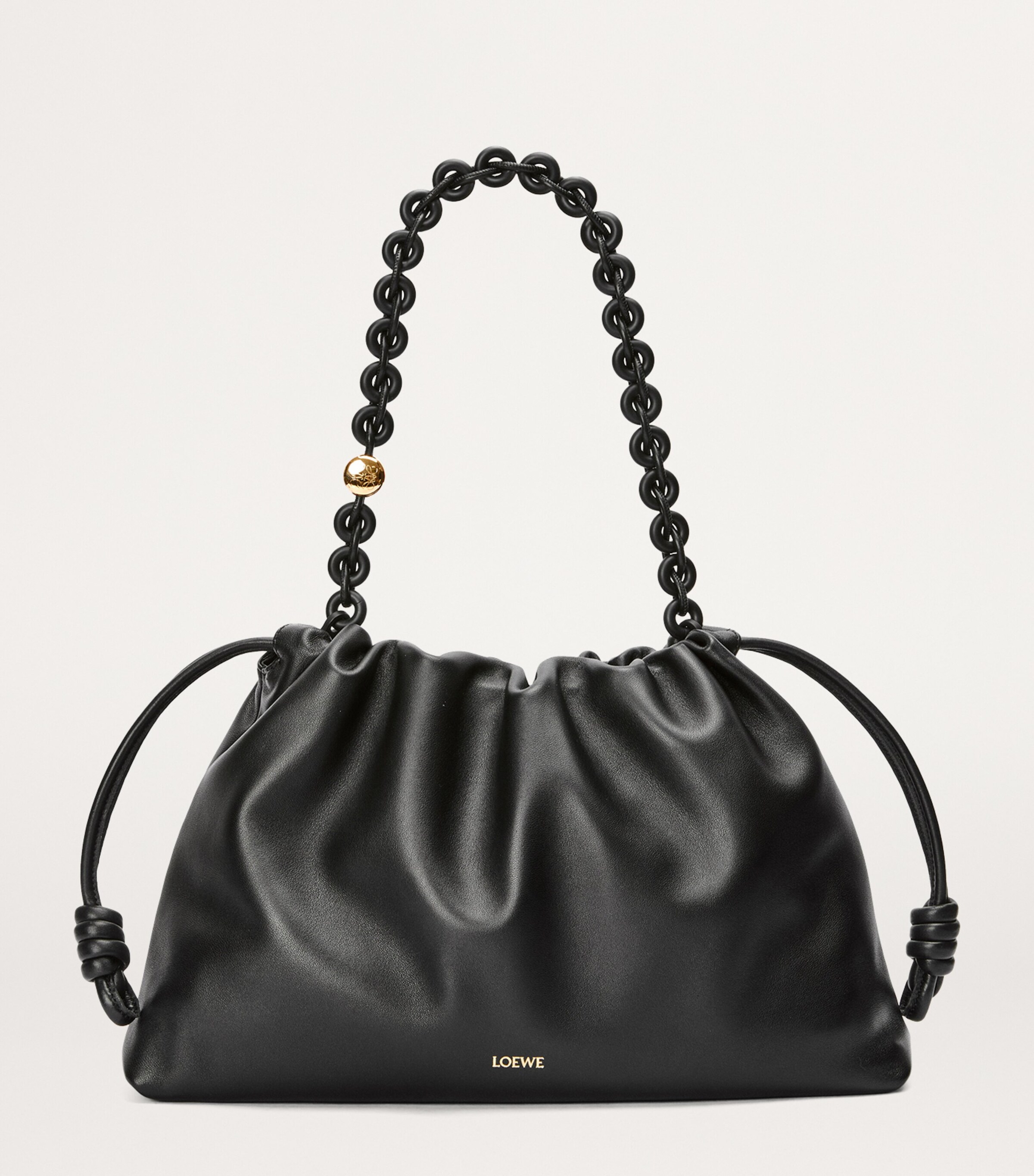 LOEWE Large Leather Flamenco Shoulder Bag Black Image 2