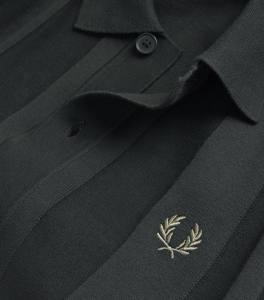 Fred Perry Mens Cotton Knitted Polo Shirt Grn Image 5