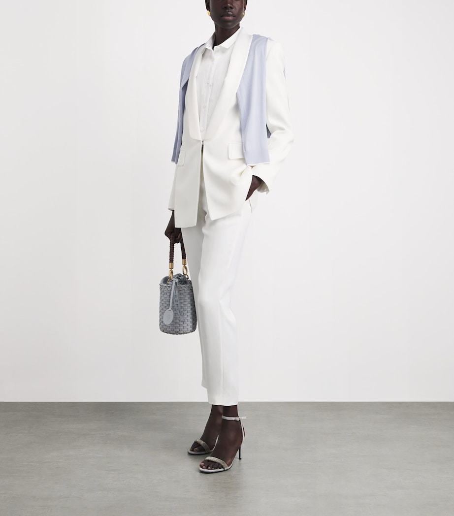 Eleventy Womens Twill Tuxedo Jacket Bianco Image 2
