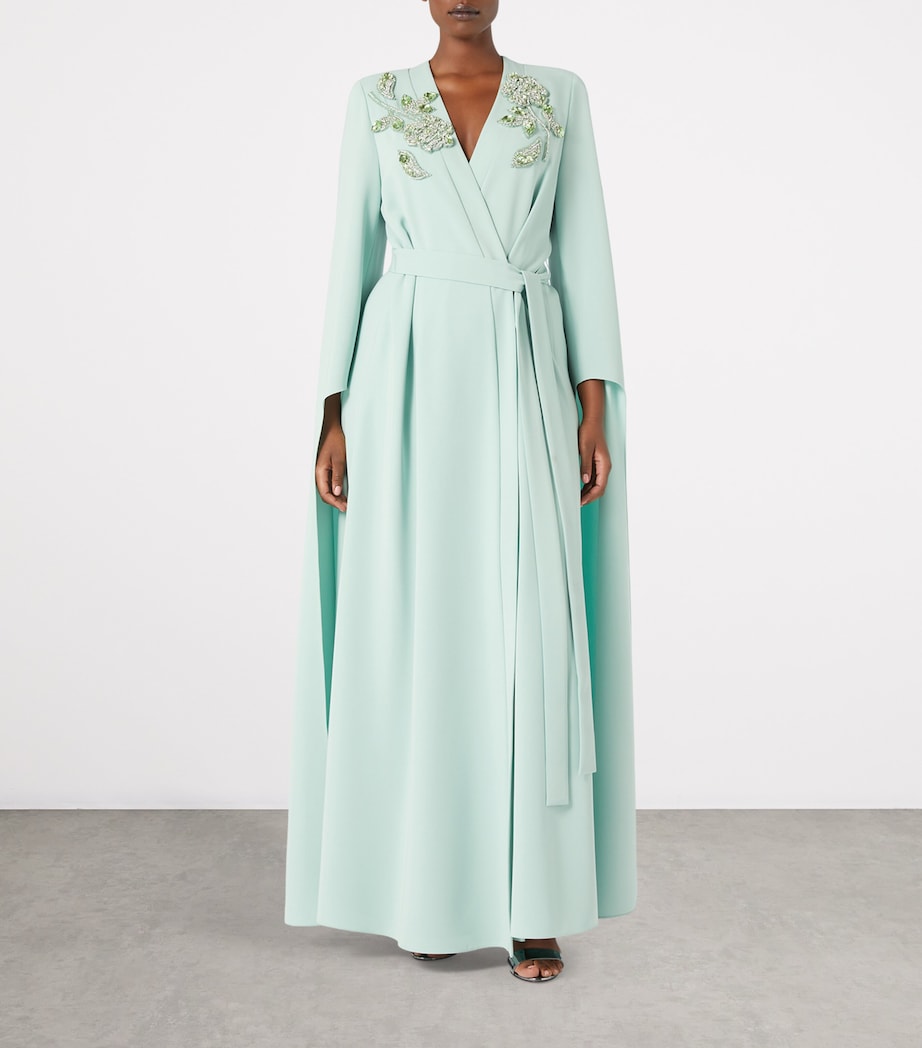 Embellished Wrap Dress GREEN Image 2