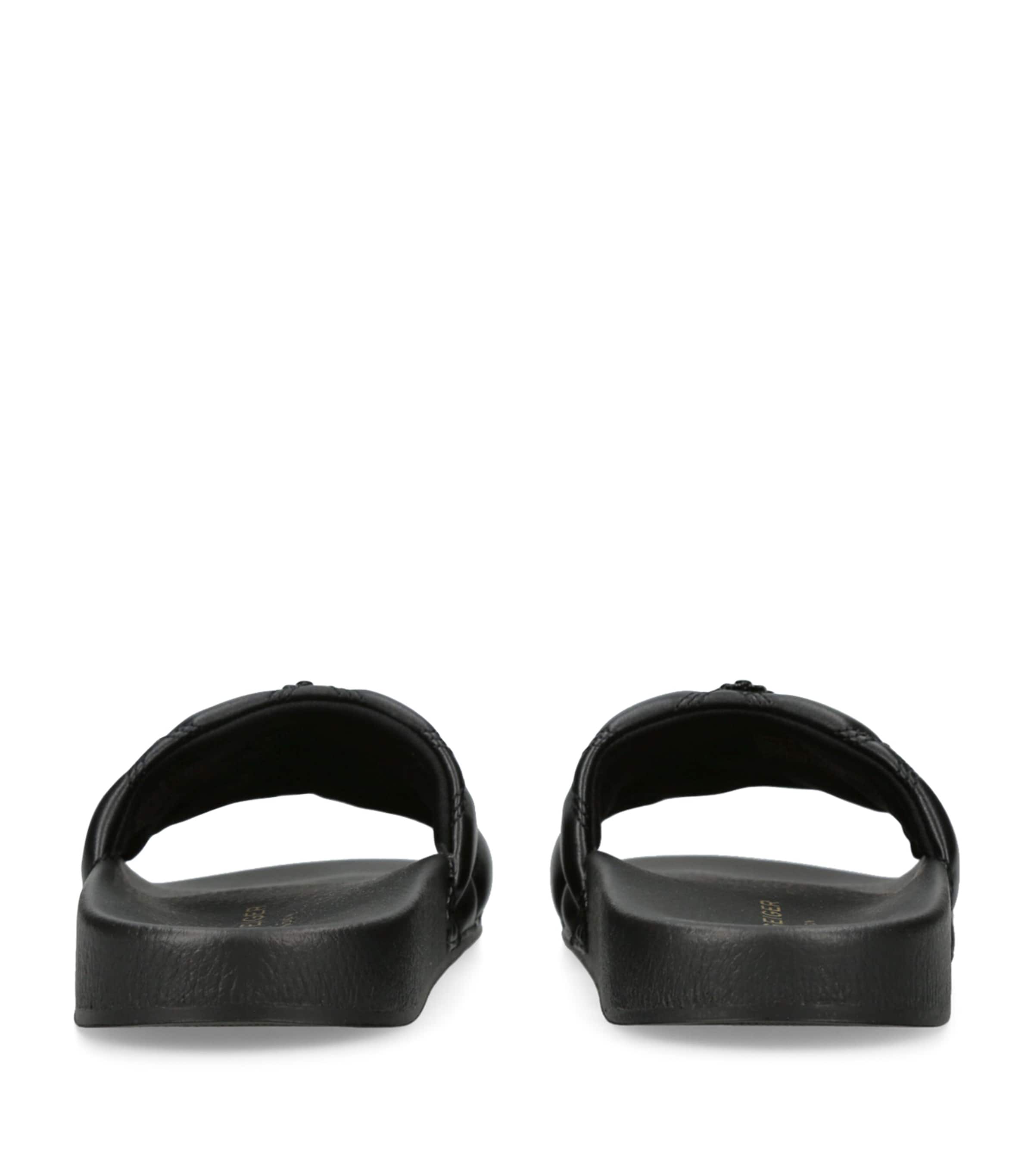 Quilted Meena Slides BLACK Image 2