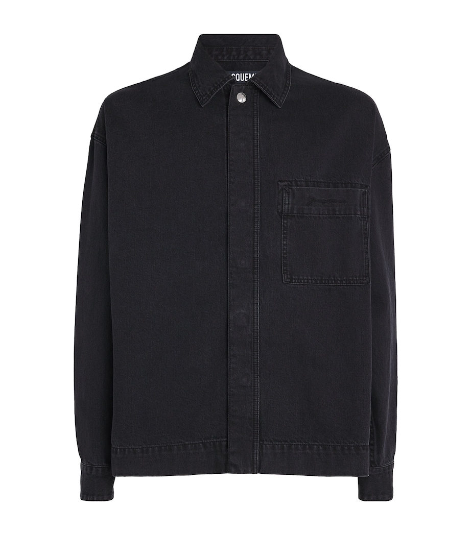 Jacquemus Mens Denim Shirt Jacket Black Image 1