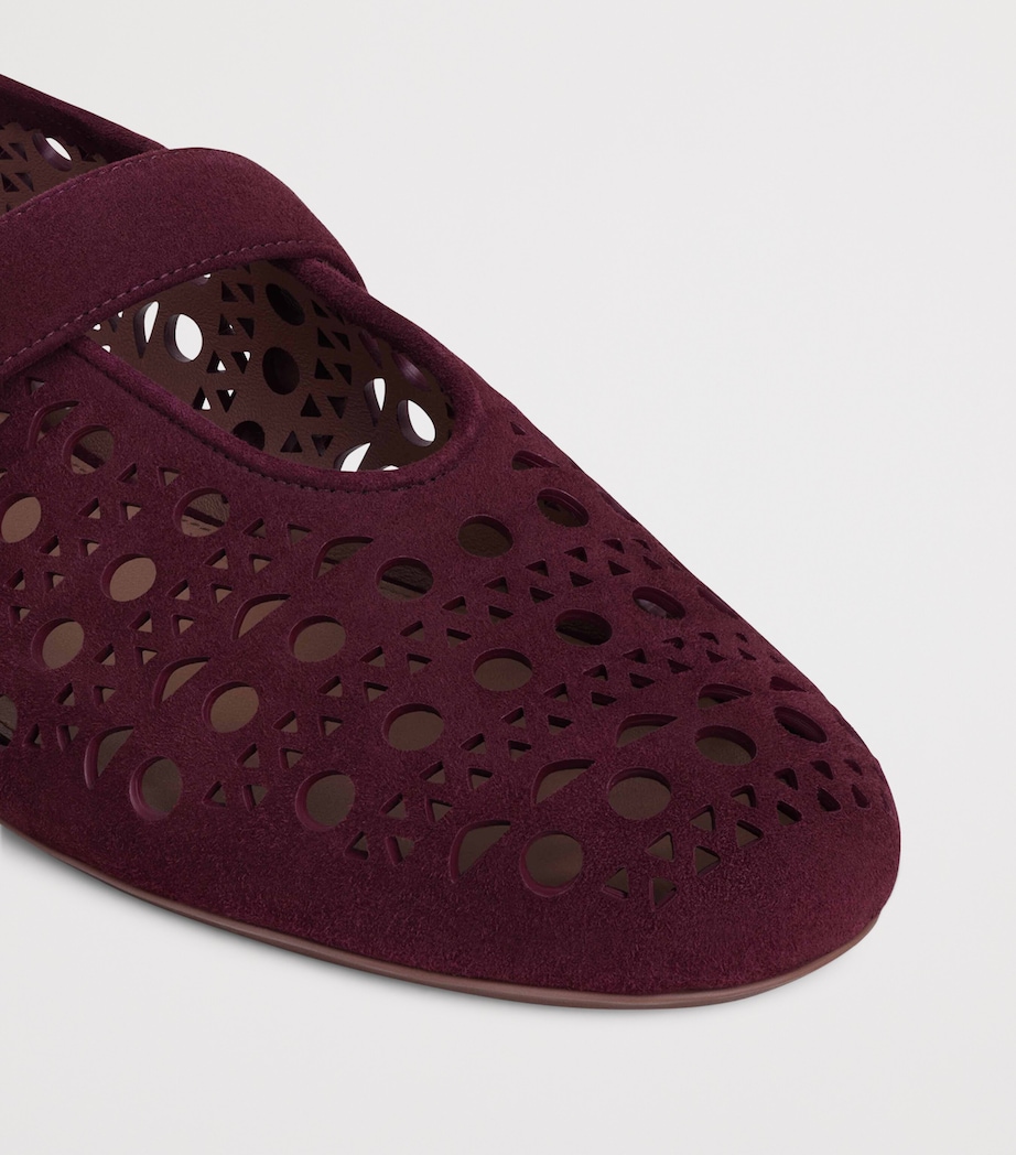 Suede Vienne Ballet Flats ROUGE GRENAT Image 4