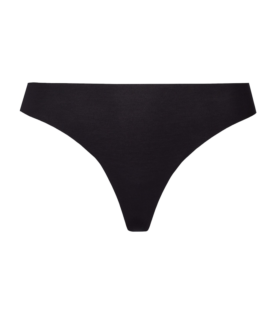 Invisible Cotton Thong BLACK Image 1
