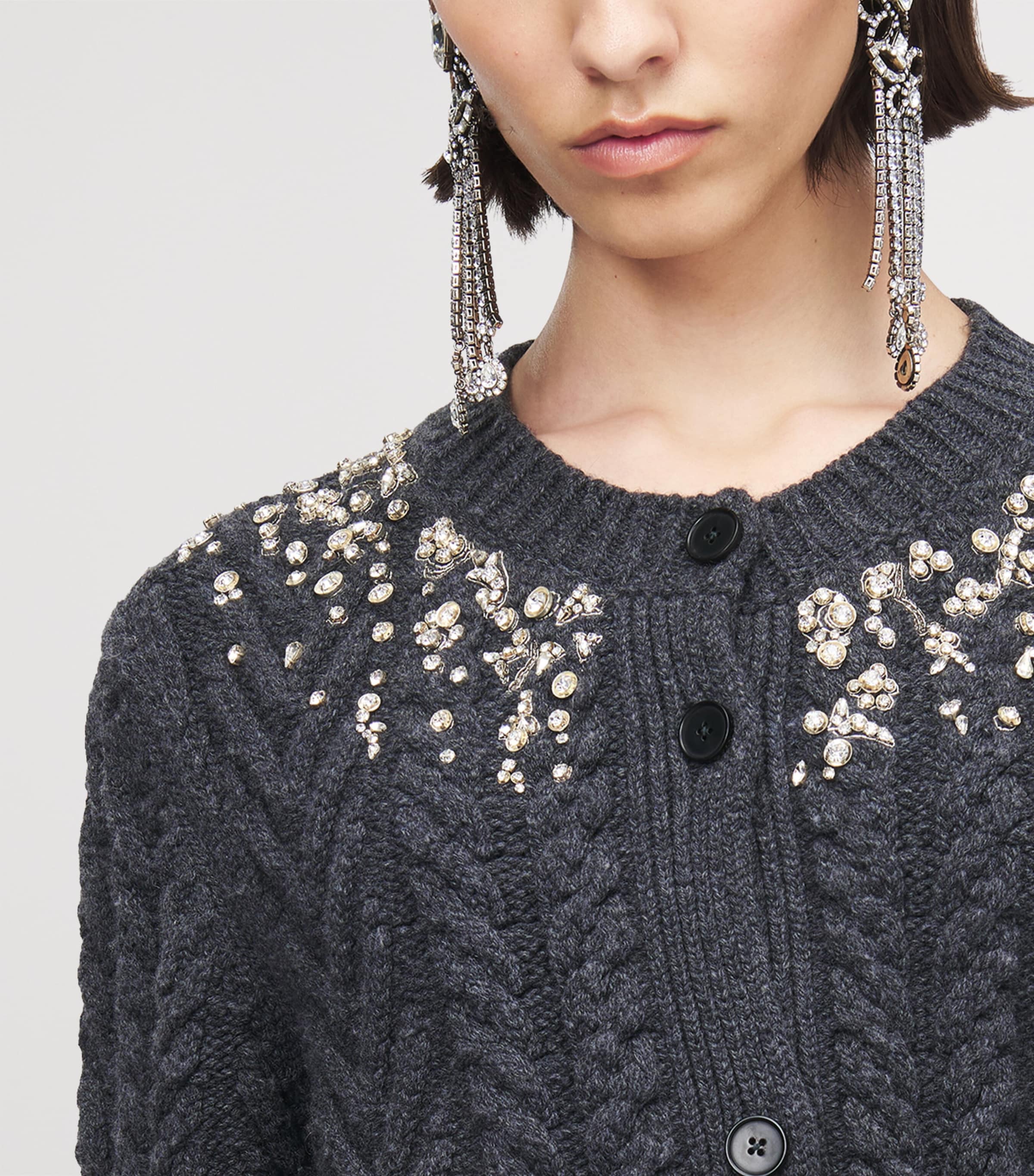 Wool-Cashmere Embellished Cardigan 1391 Image 6