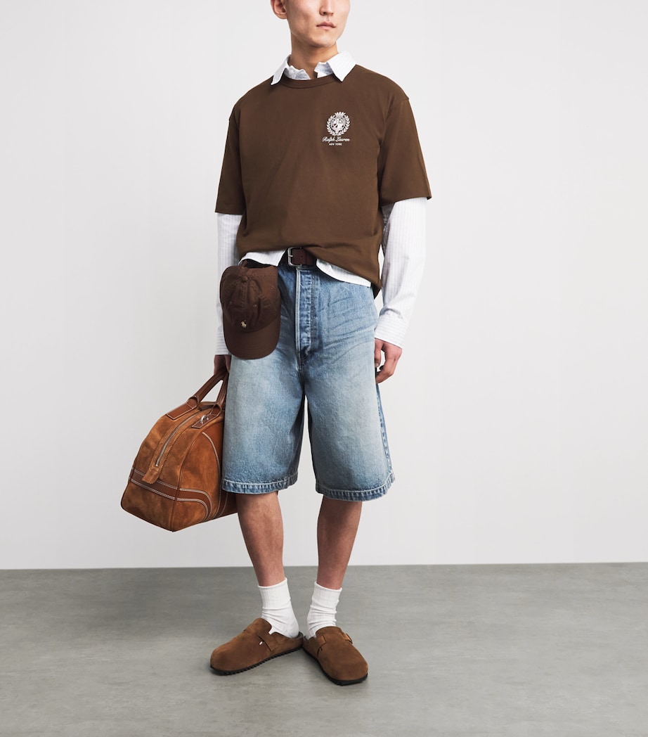 Polo Ralph Lauren Mens Cotton Logo Crest T-Shirt Branch Brown Image 2