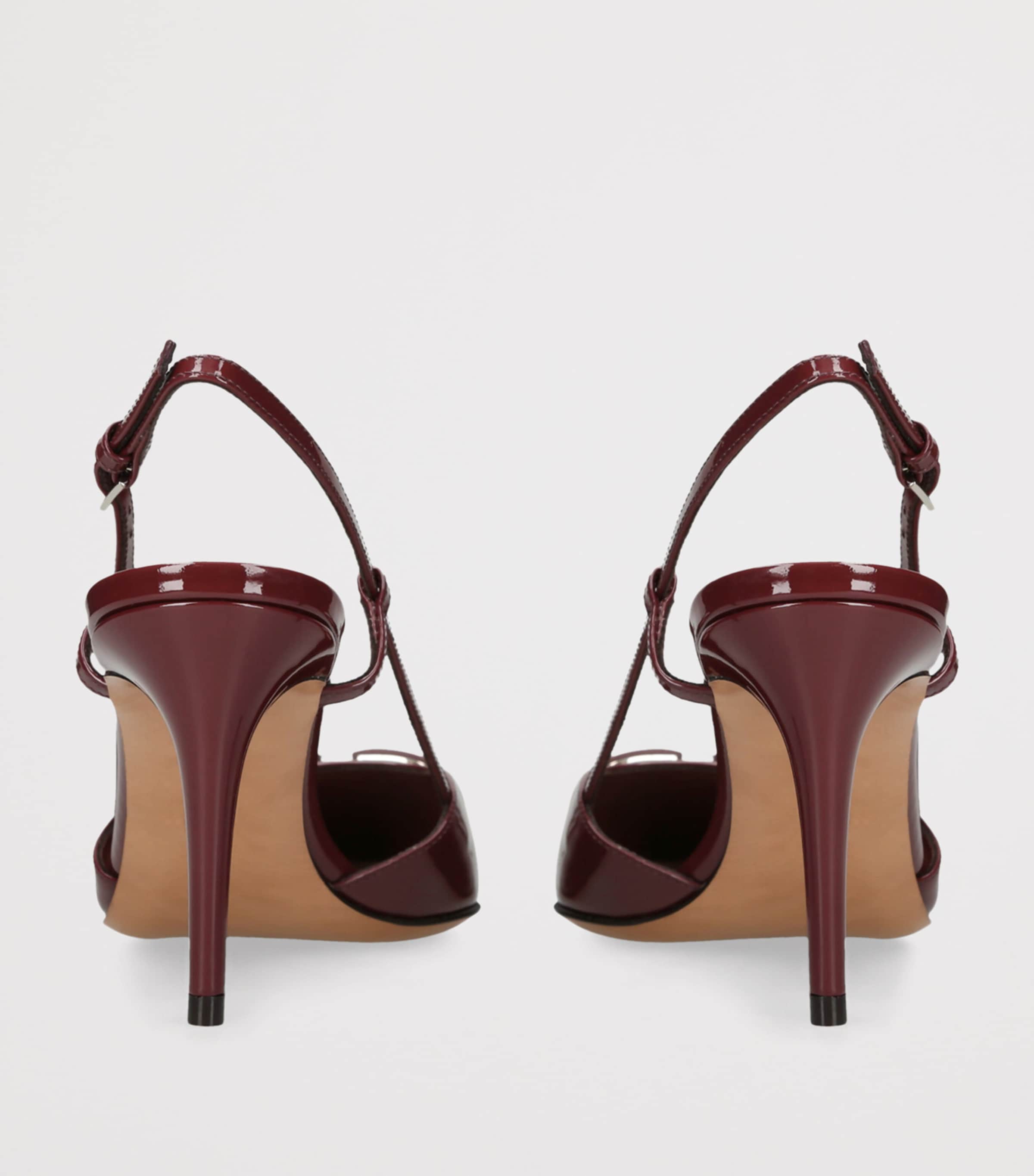 Leather VLogo Slingback Pumps 80 WINE Image 3
