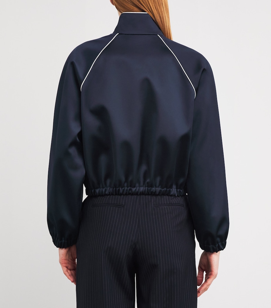 Satin Piped Bomber Jacket NAVY / BLACK Image 4