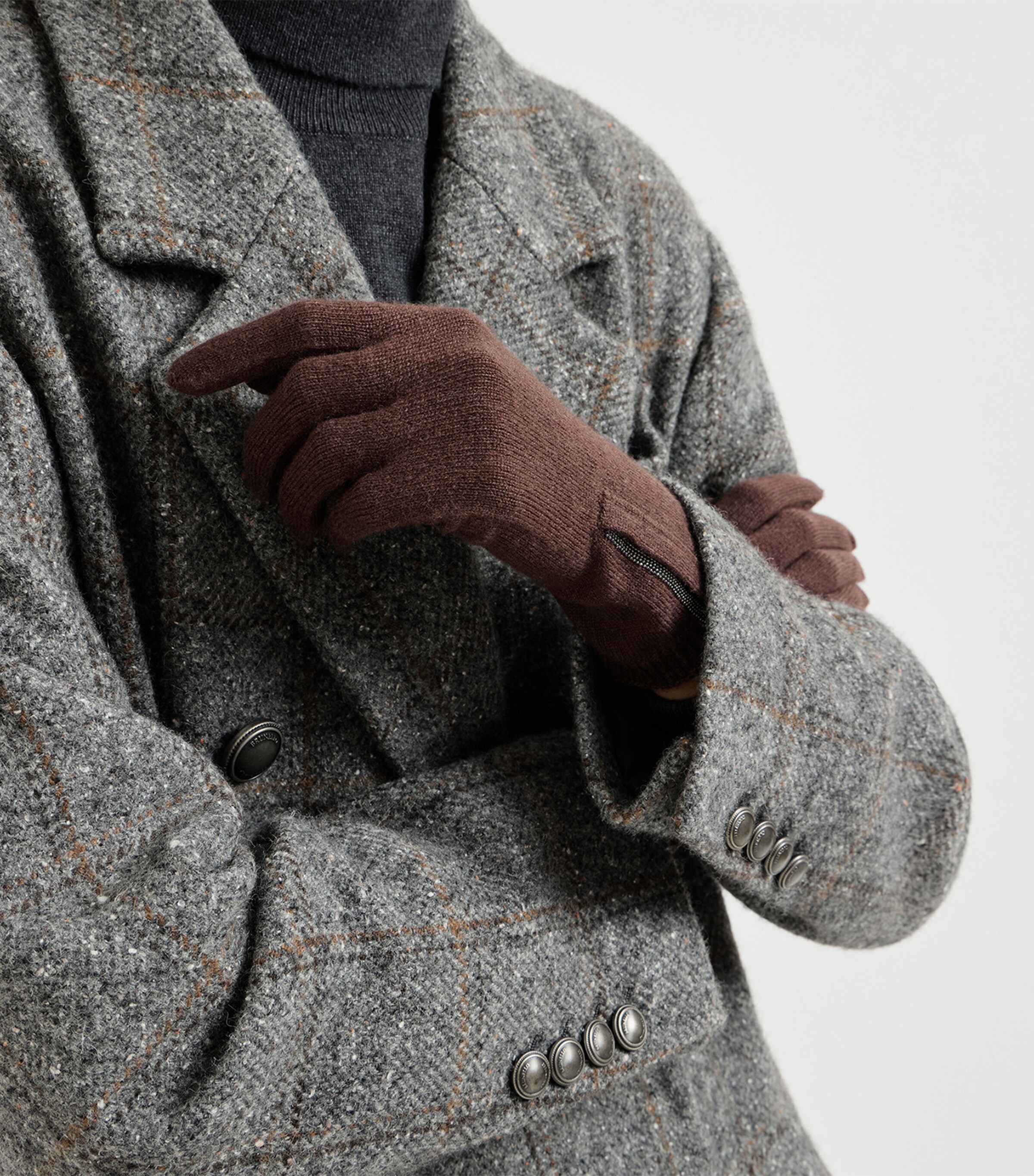 Brunello Cucinelli Cashmere Monili-Trim Gloves Image 3