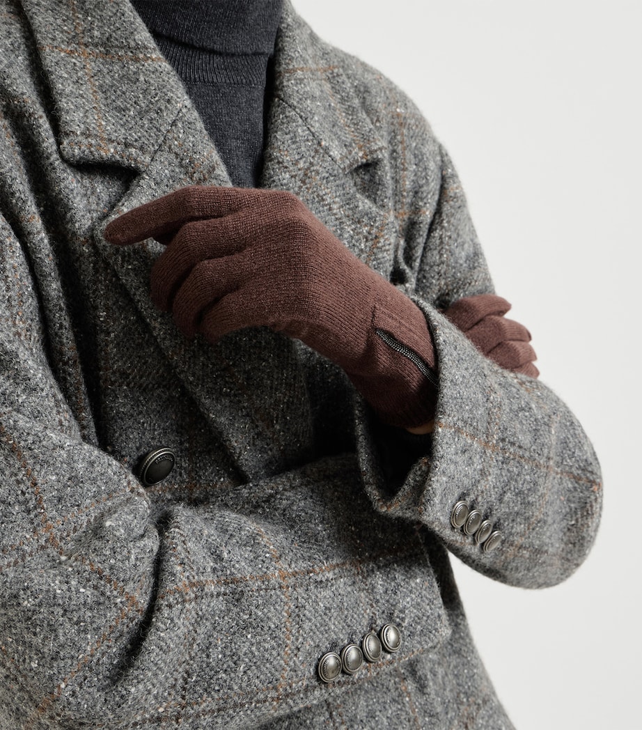 Brunello Cucinelli Cashmere Monili-Trim Gloves Image 3