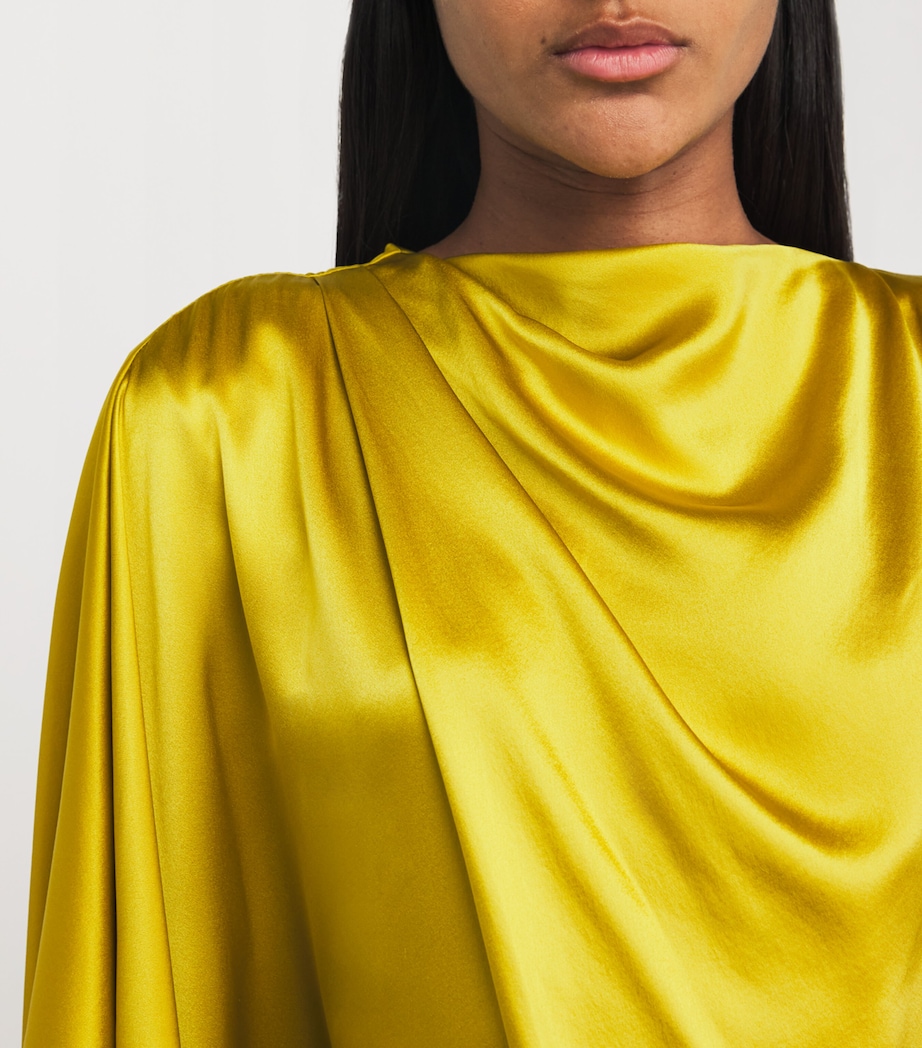 Silk Draped Hiba Maxi Dress ZINNIA Image 4