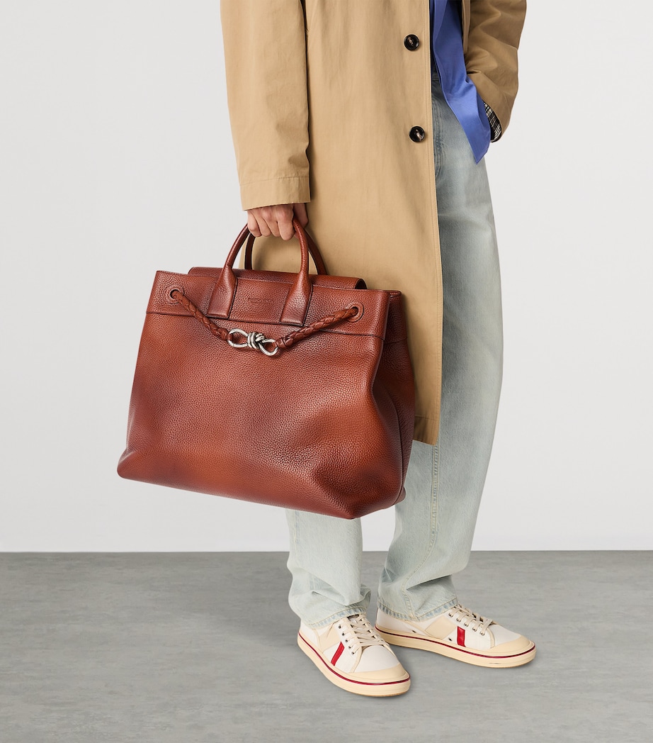 Small Calfskin Andiamo Voyager Holdall 9922 Image 8