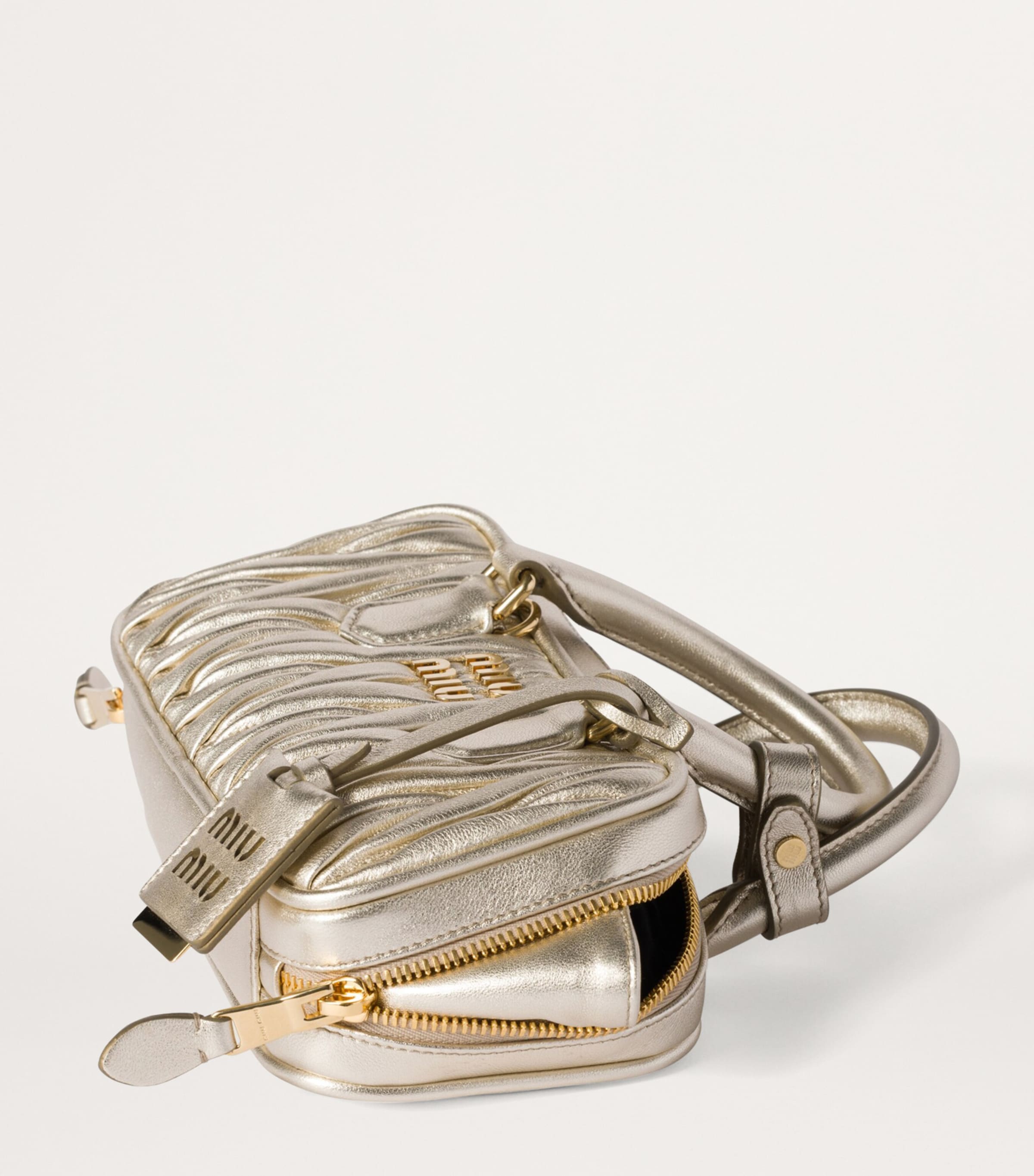 Mini Matelassé Leather Arcadie Top-Handle Bag F0846 Image 5