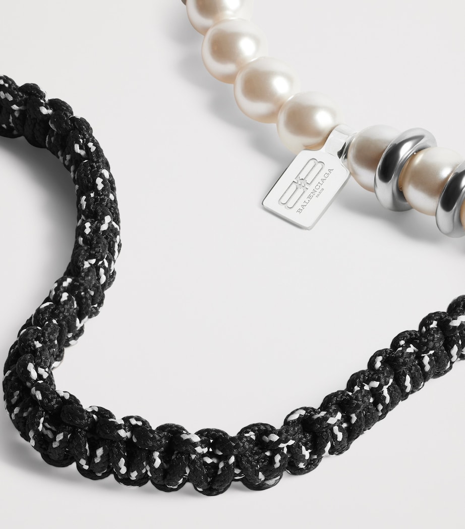 Balenciaga Pearl Malibu Beaded Choker Necklace Image 4