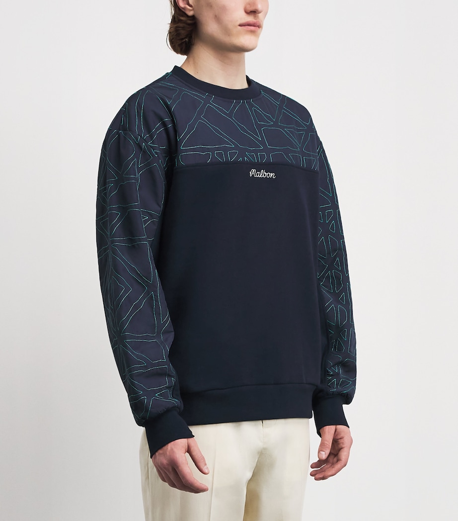 Malbon Golf Mens Tierra Crew-Neck Sweatshirt Midnight Image 4