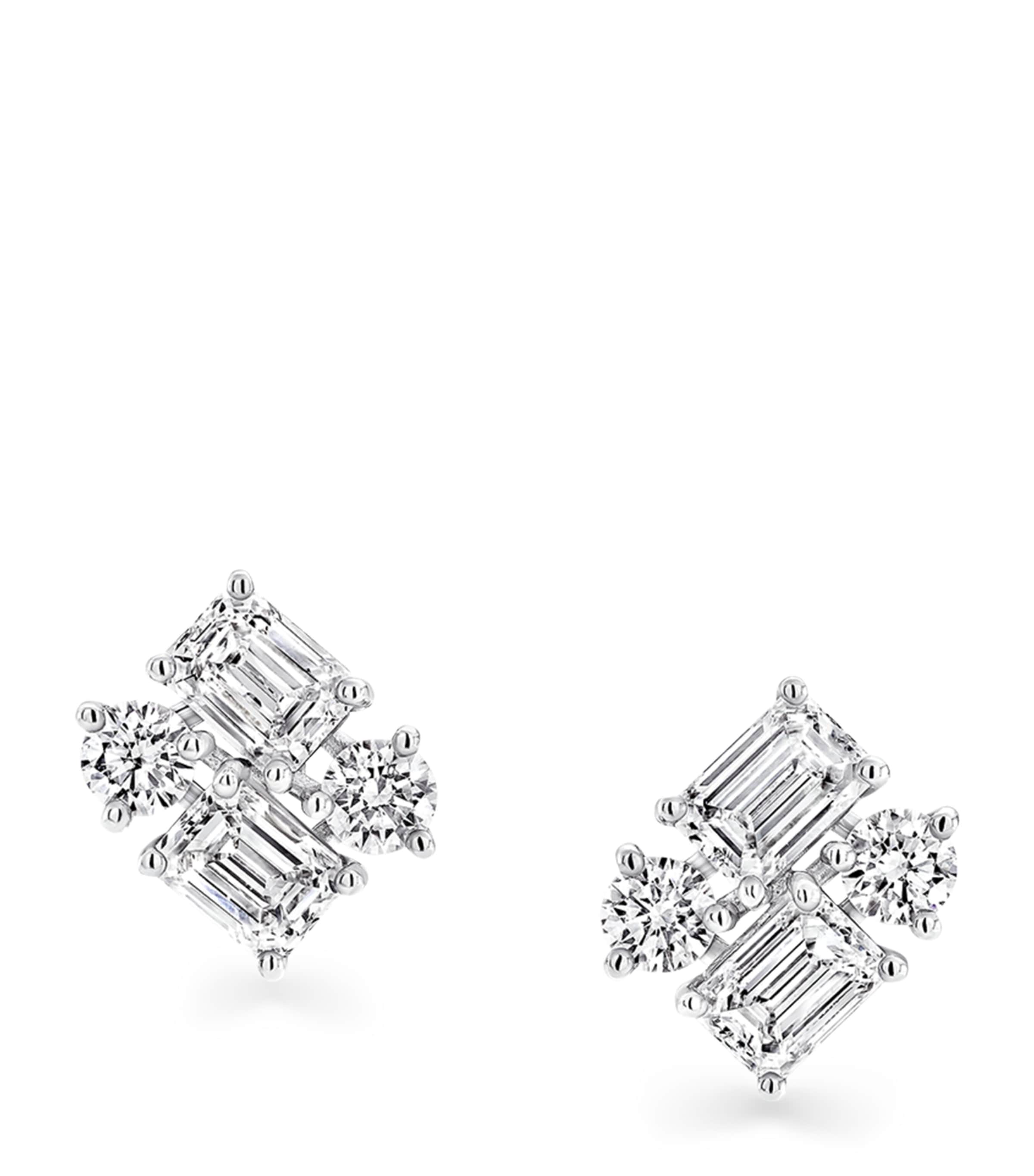 White Gold and Diamond Classic Earrings WHITE GOLD Image 1