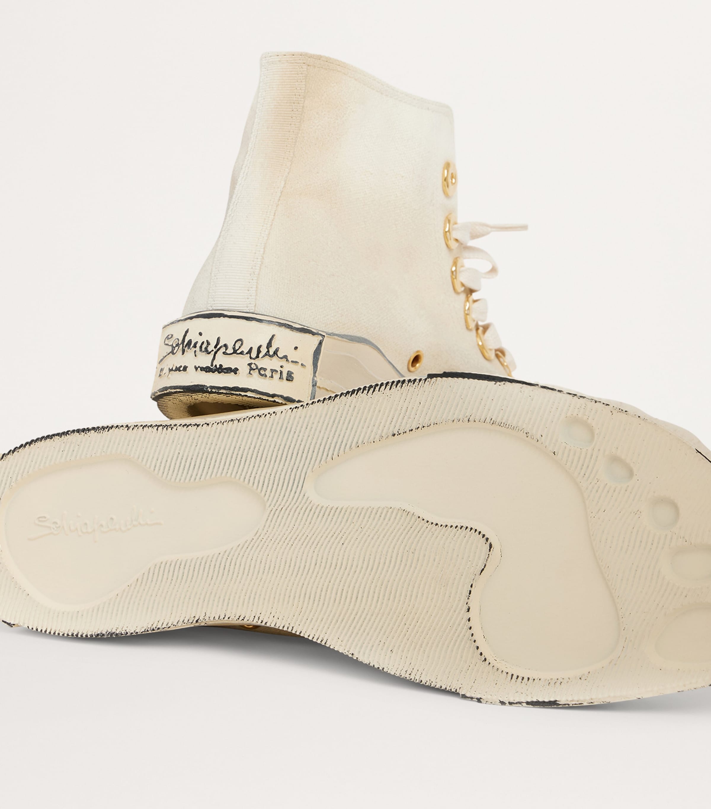 Trompe-l'Oeil High-Top Sneakers 107ECRU Image 6