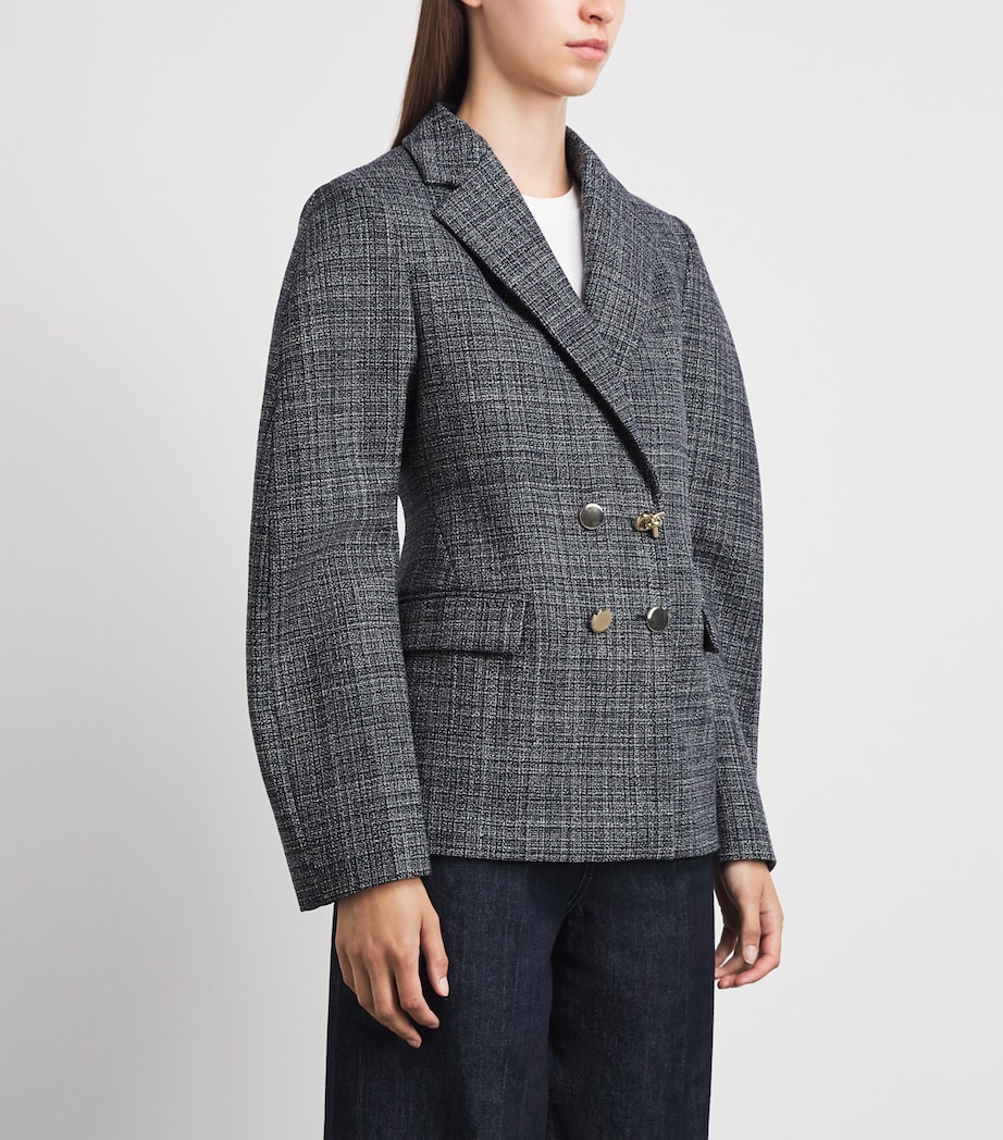 Fabiana Filippi Womens Virgin Wool Balloon Blazer Blu Notte Image 4