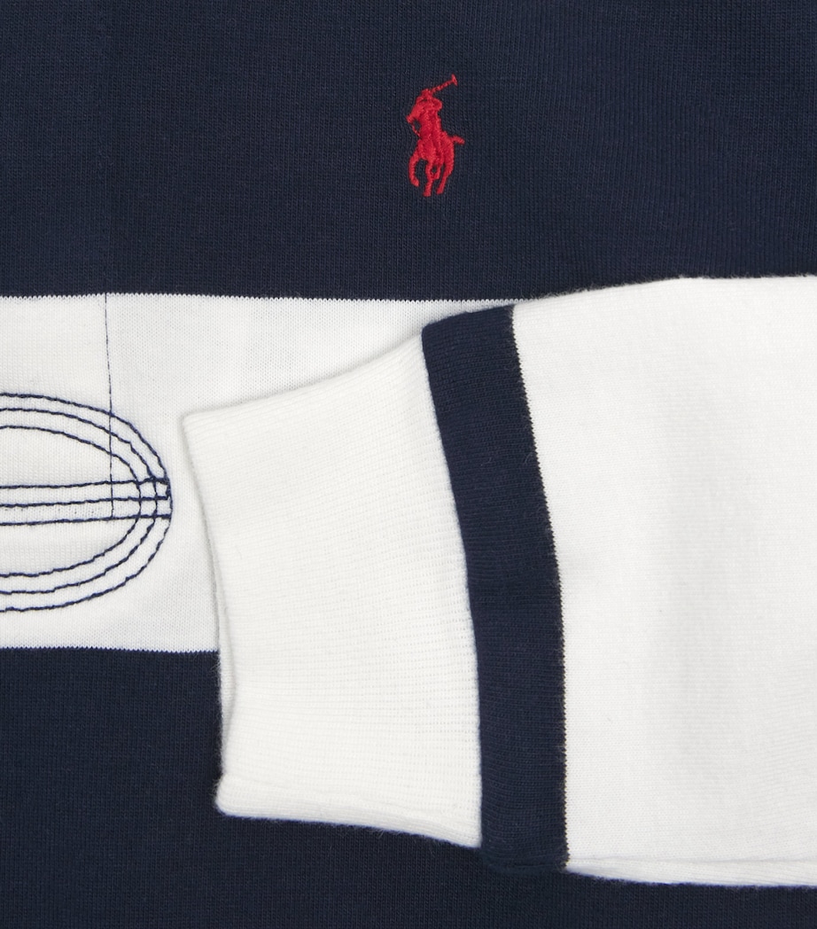 Ralph Lauren Kids Cotton Stripe Rugby Shirt (2-6 Years) White/cruise Navy Image 3