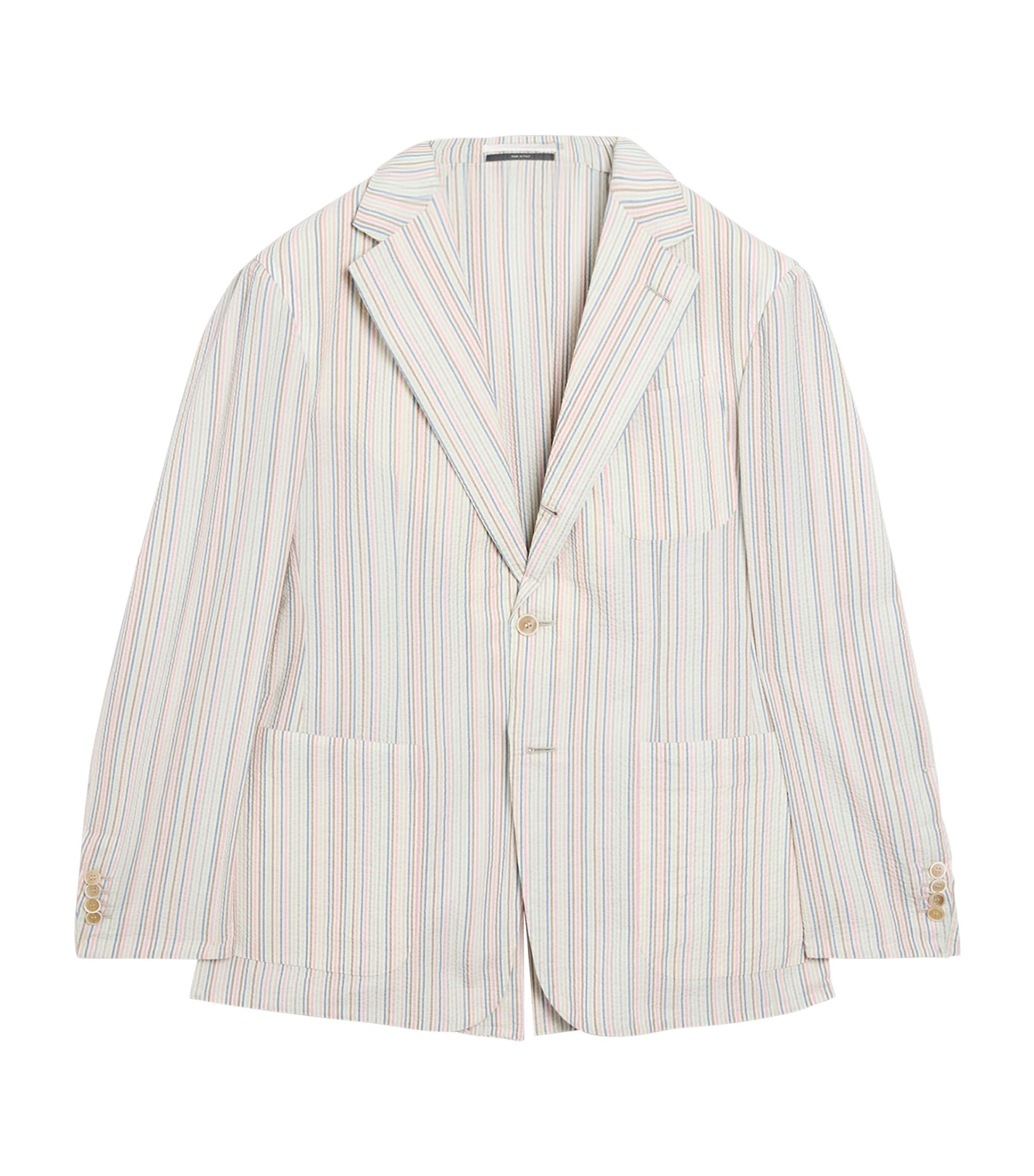 Dunhill Wool-silk Stripe Cavendish Blazer In White