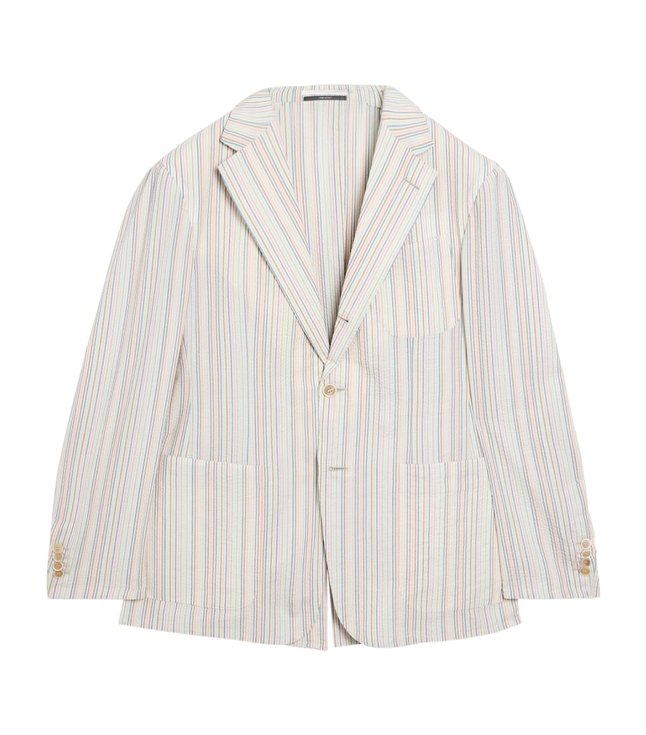 Dunhill Mens Wool-Silk Stripe Cavendish Blazer Image 1