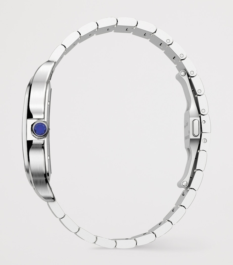 Large Stainless Steel Santos de Cartier Skeleton Watch 40mm STEEL Image 7