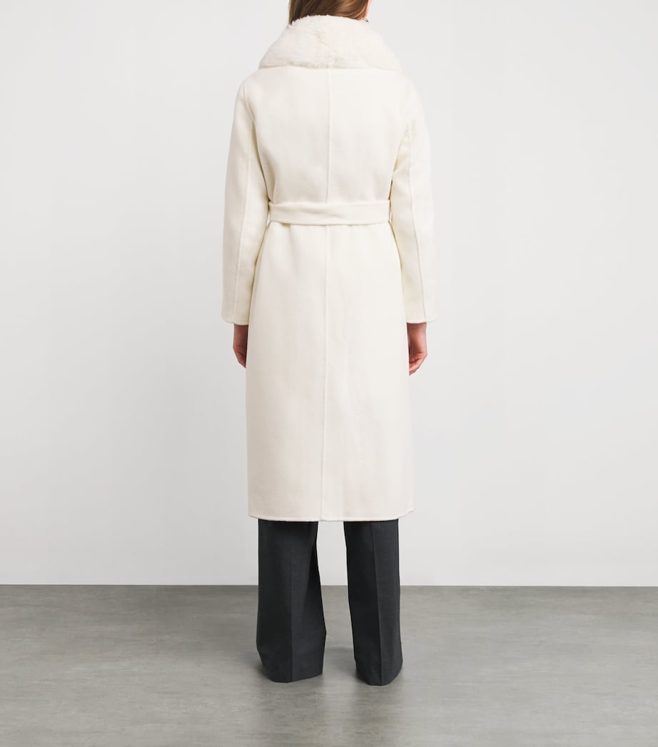 Wool-Blend Faux Fur Coat ECRU Image 4