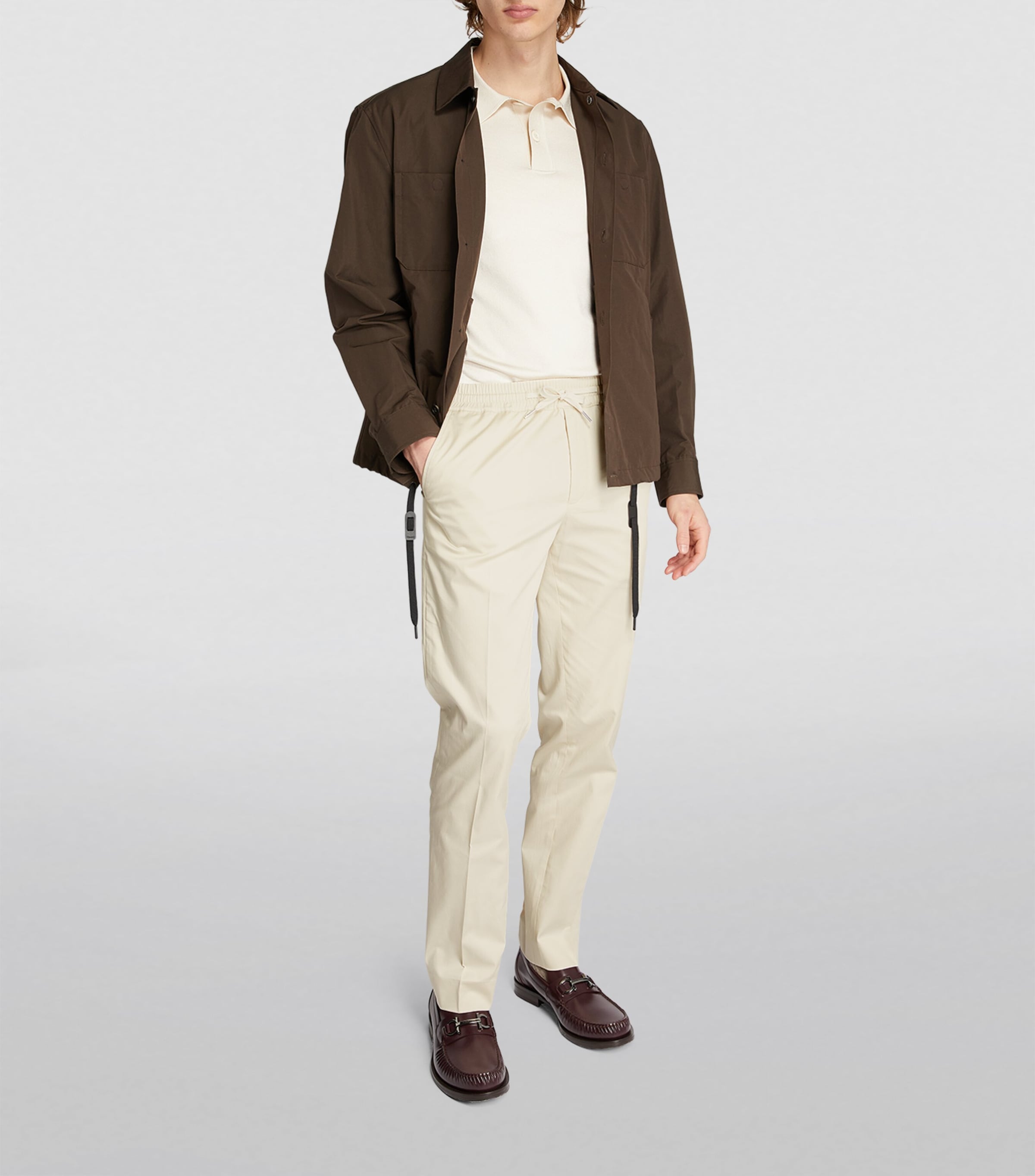 Sandro Paris Mens Drawstring Trousers Light Beige Image 2