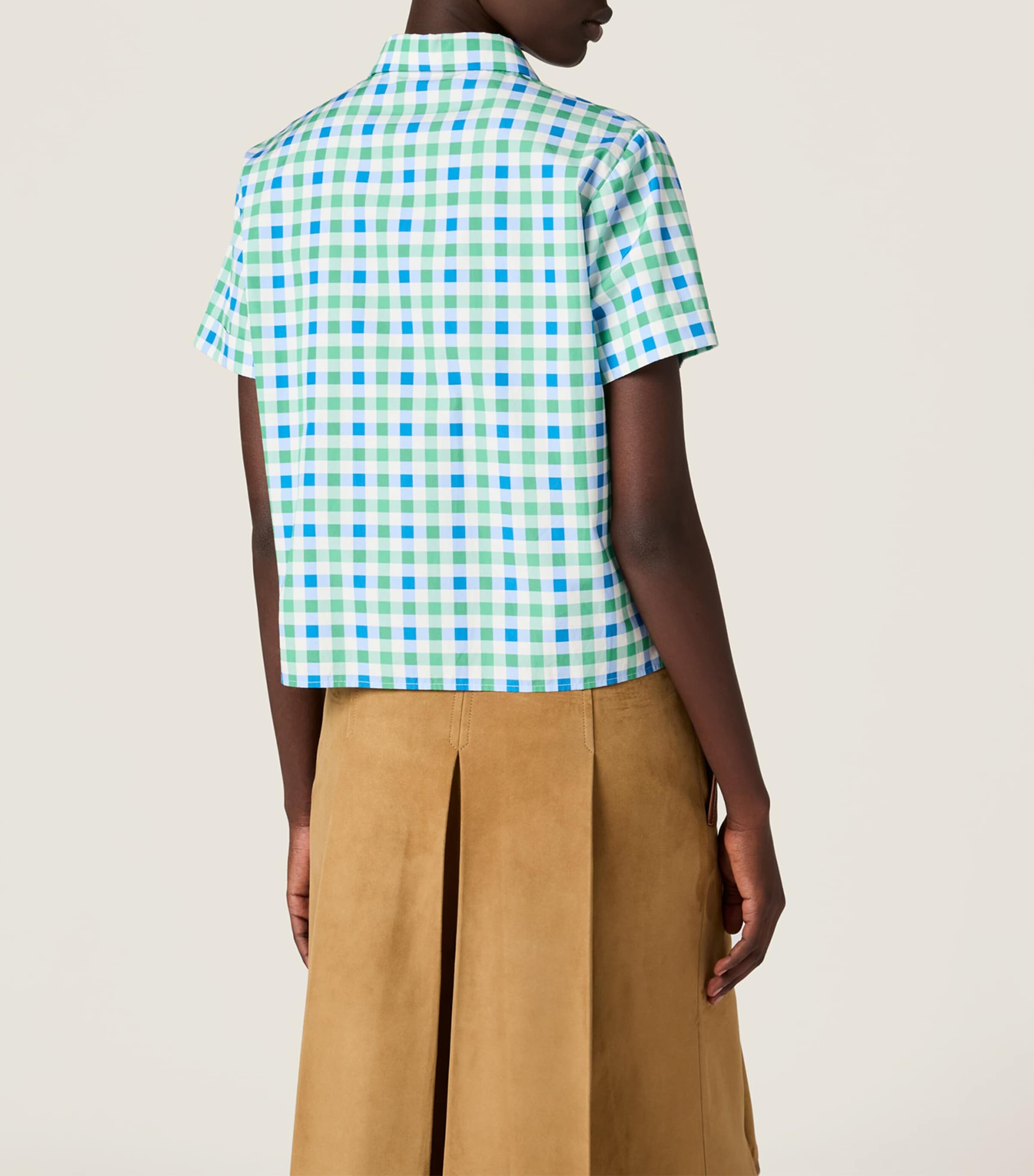 Cotton Poplin Gingham Shirt F0A8Z Image 3
