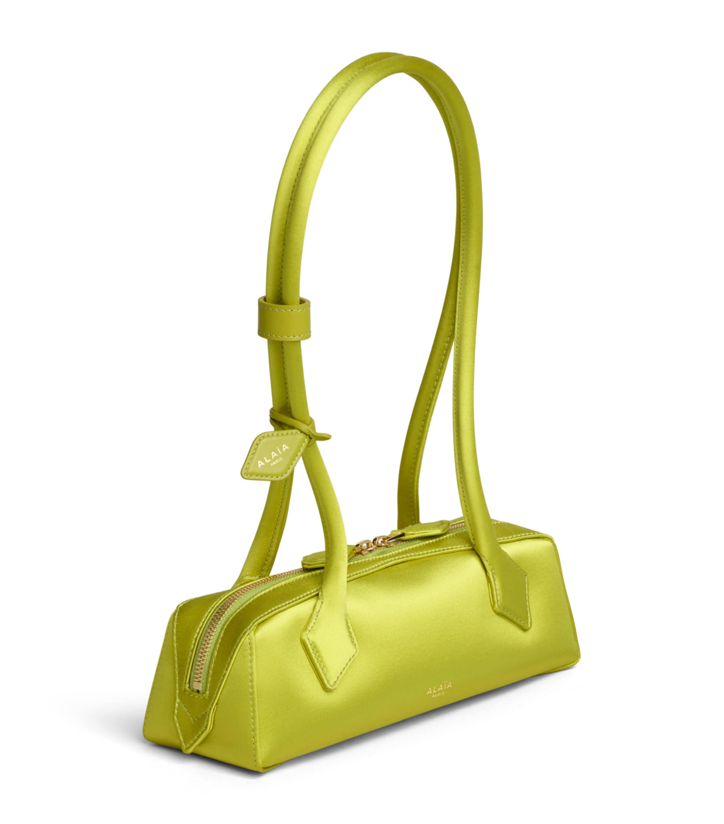 Alaïa Small Suede Le Teckel Shoulder Bag Lime Image 2