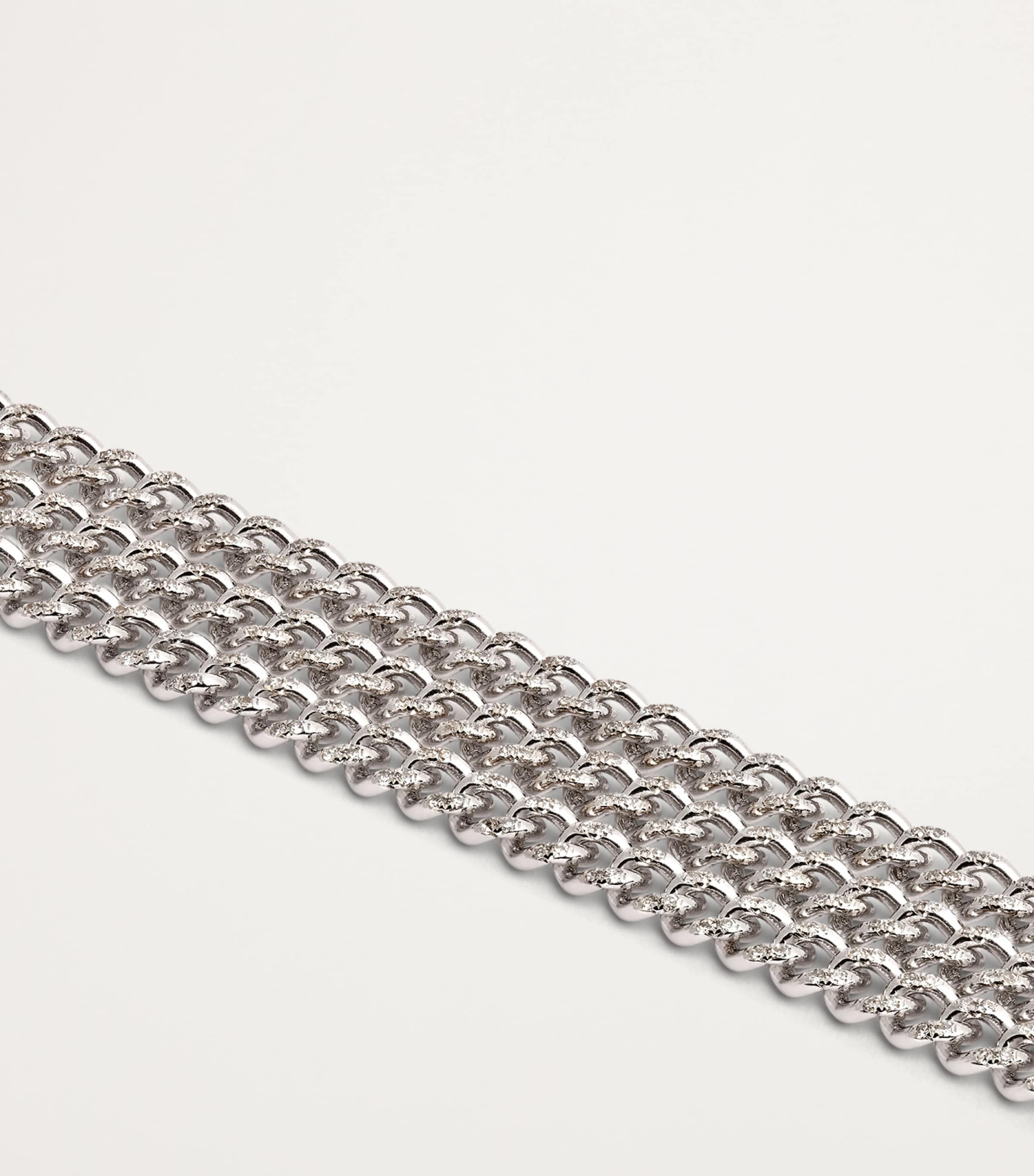White Gold and Diamond Link Deco Bracelet WHITE GOLD Image 3