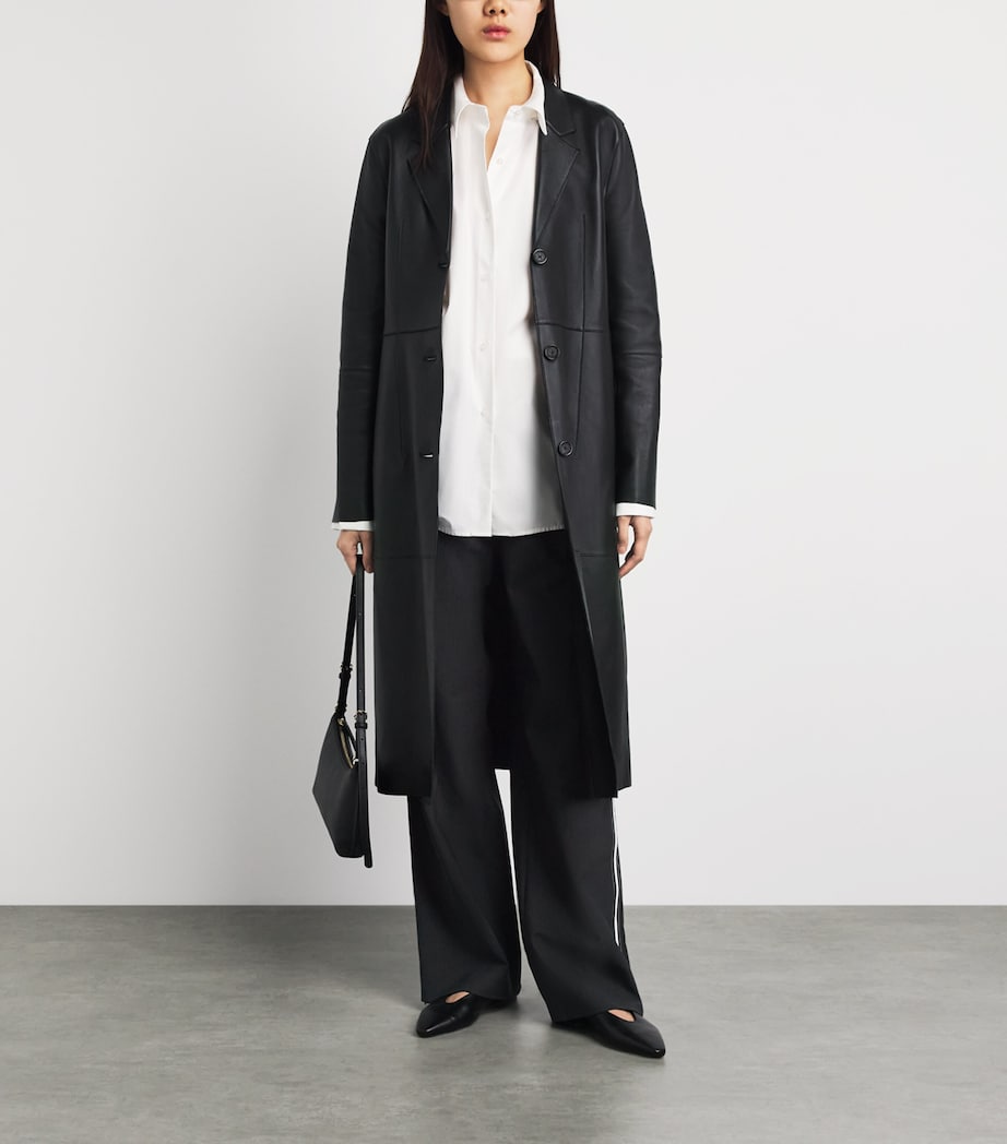 Herskind Womens Pinstripe Davi Wide-Leg Trousers Grey Pinstripe Image 2