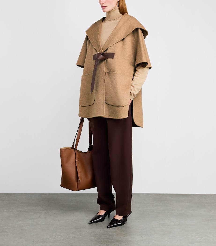 Camel Hair Belted Cape CAMEL Image 2