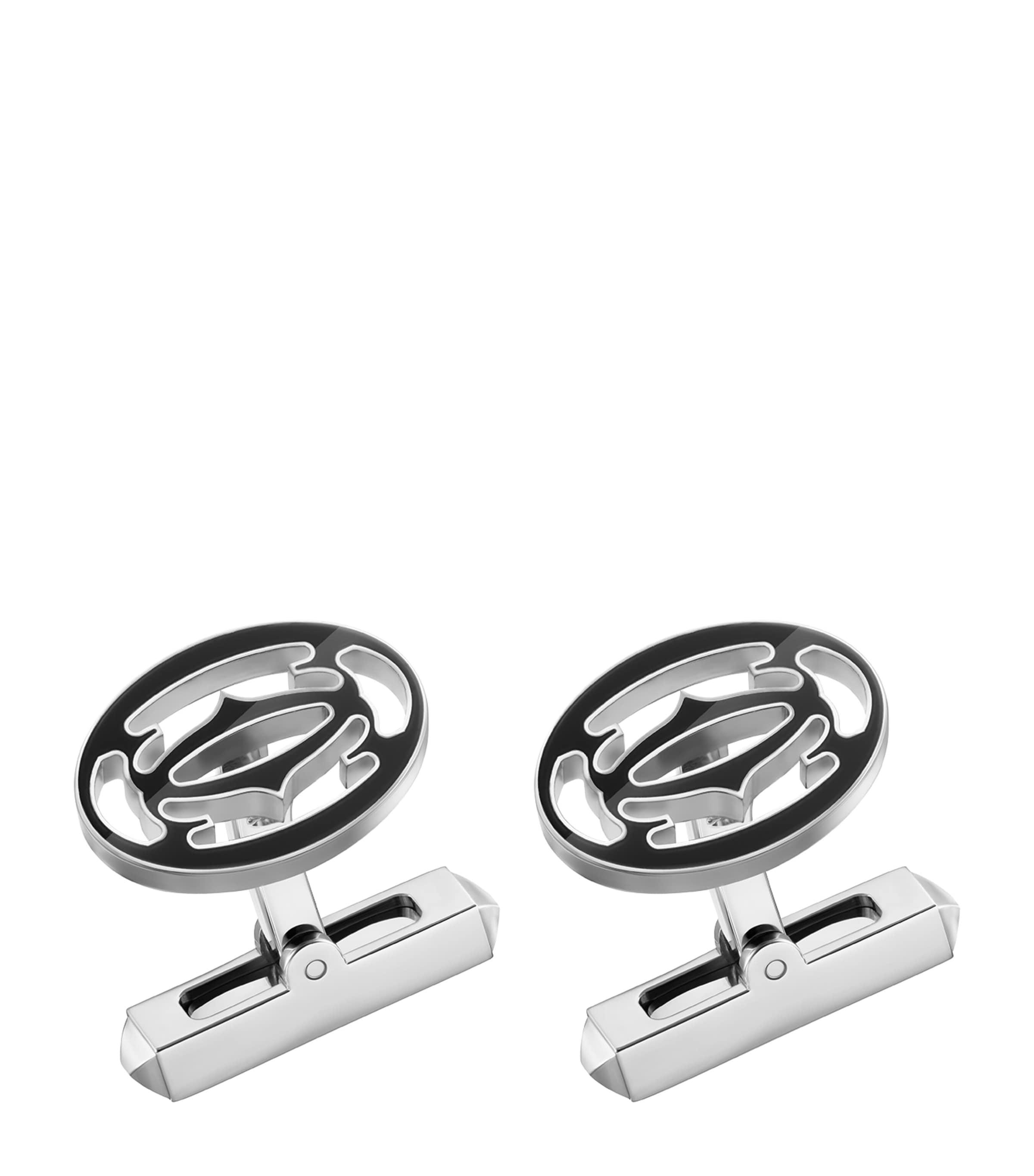 Cartier Sterling Silver C de Cartier Cufflinks Black Image 1