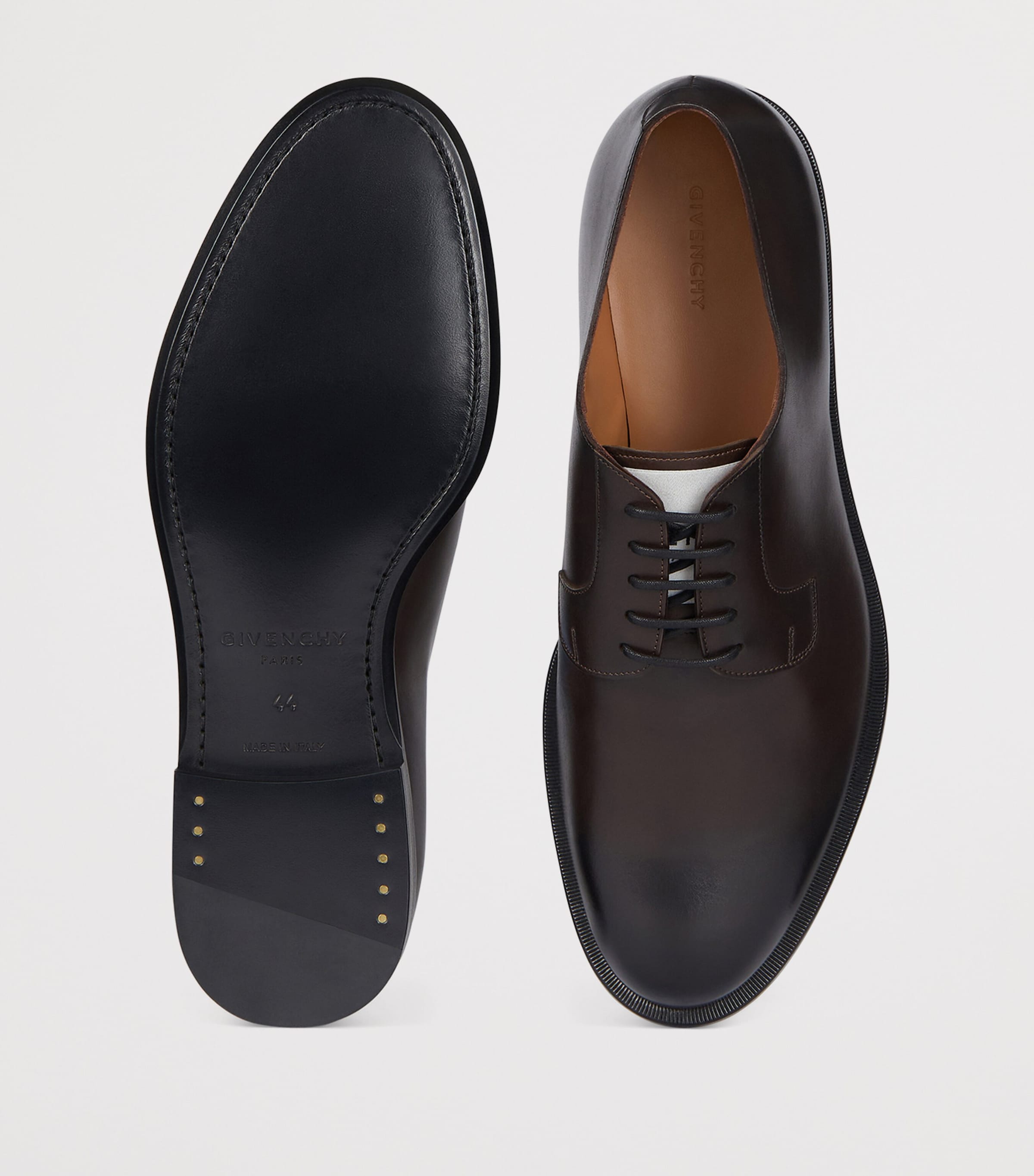 Leather Derby Shoes DARK BROWN Image 4