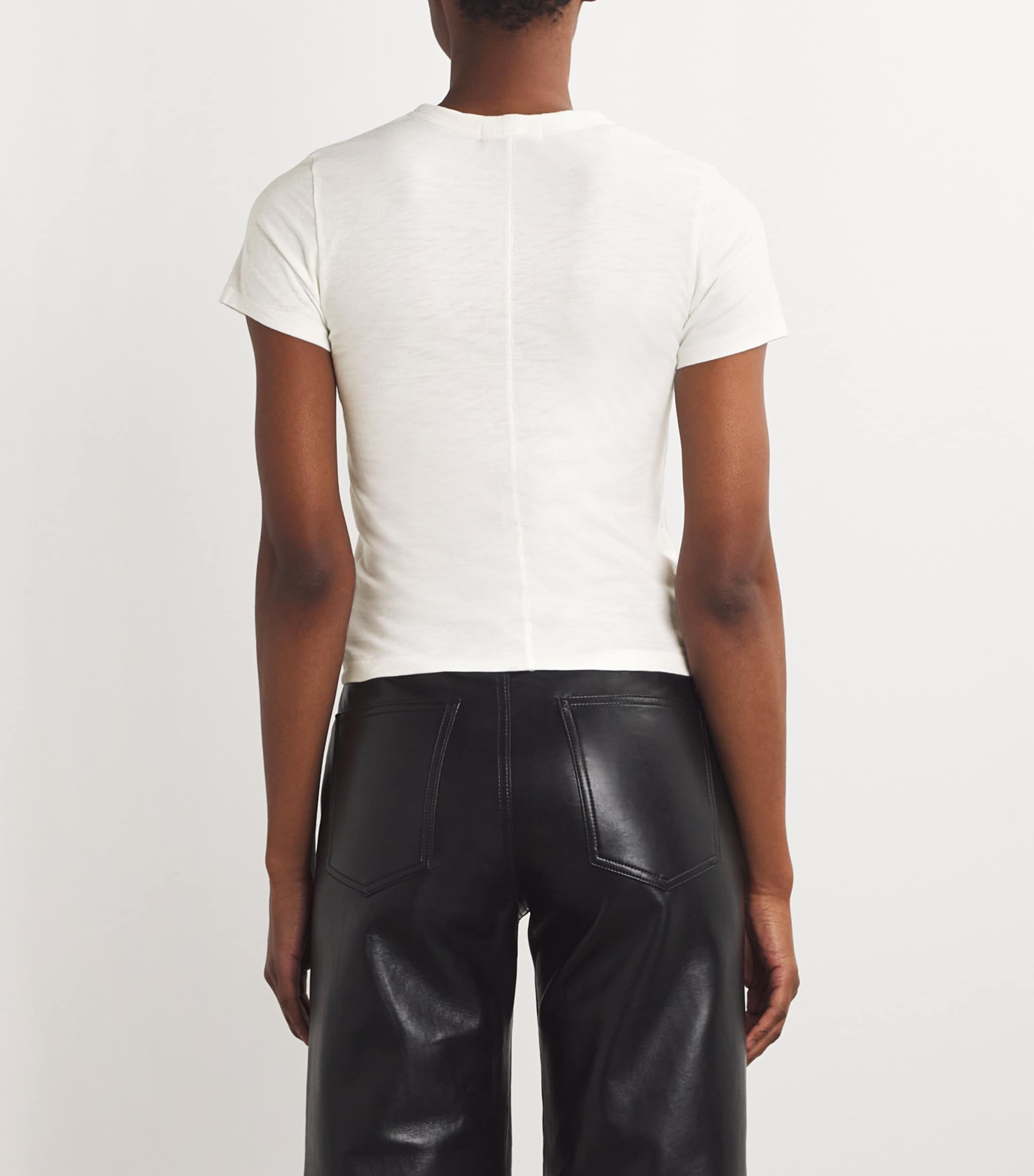 Pima Cotton Mini Script T-Shirt IVORYMULT Image 4