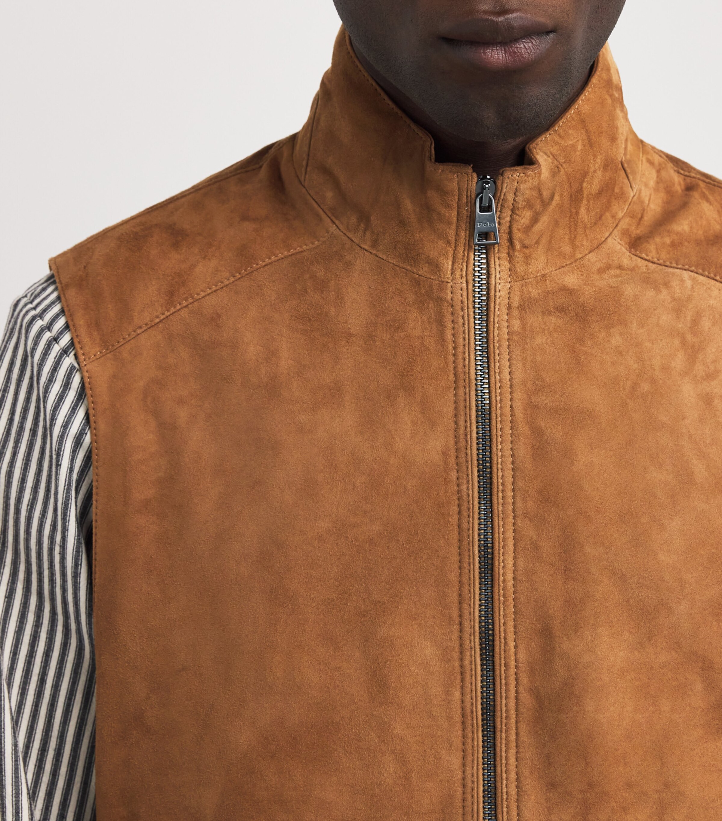 Polo Ralph Lauren Mens Goat Suede Gilet Brown Image 6