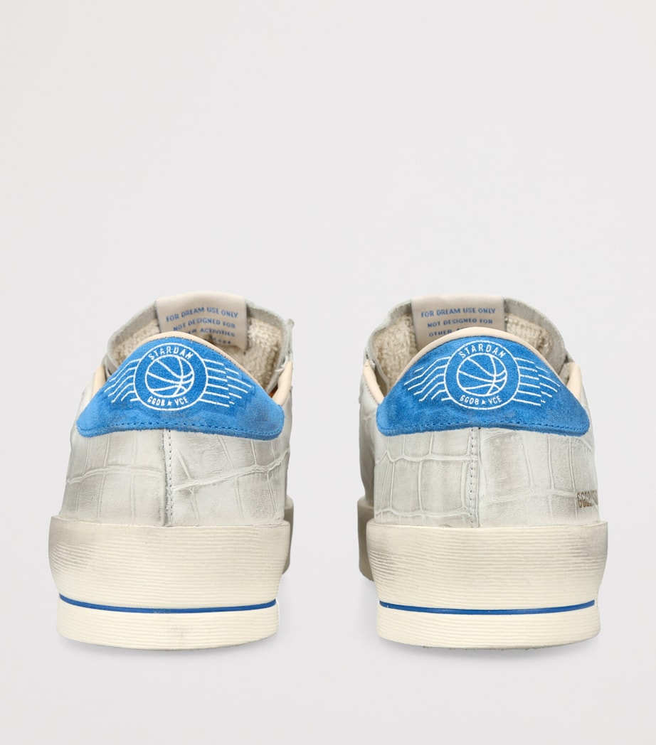 Croc-Embossed Leather Stardan Sneakers BLUE OTHER Image 2