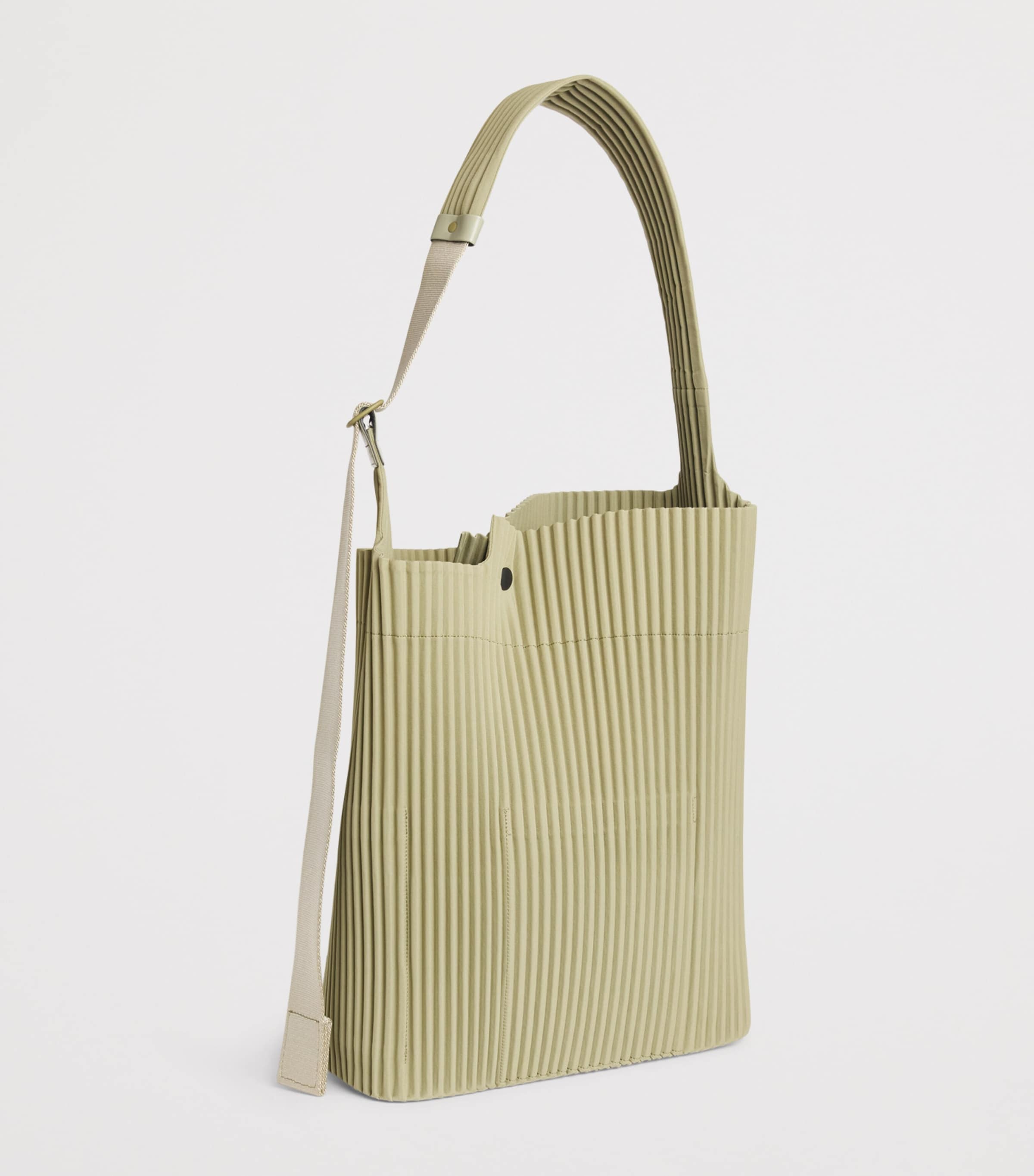 Homme Plissé Issey Miyake Large Pleated Utility Shoulder Bag Ct Rock Grn Gry Image 3